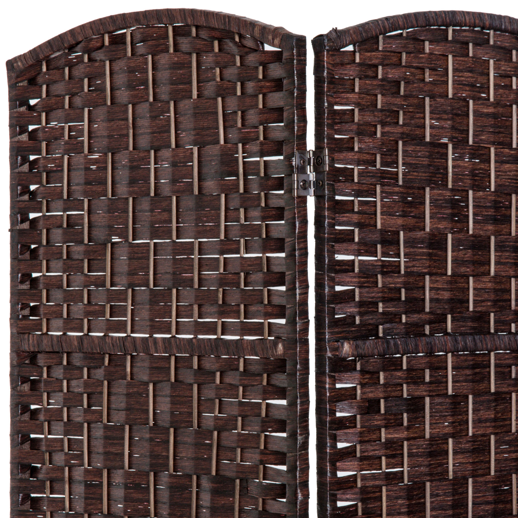 3-Panel Room Divider with Diamond Weave, Brown, photo 4 of 5