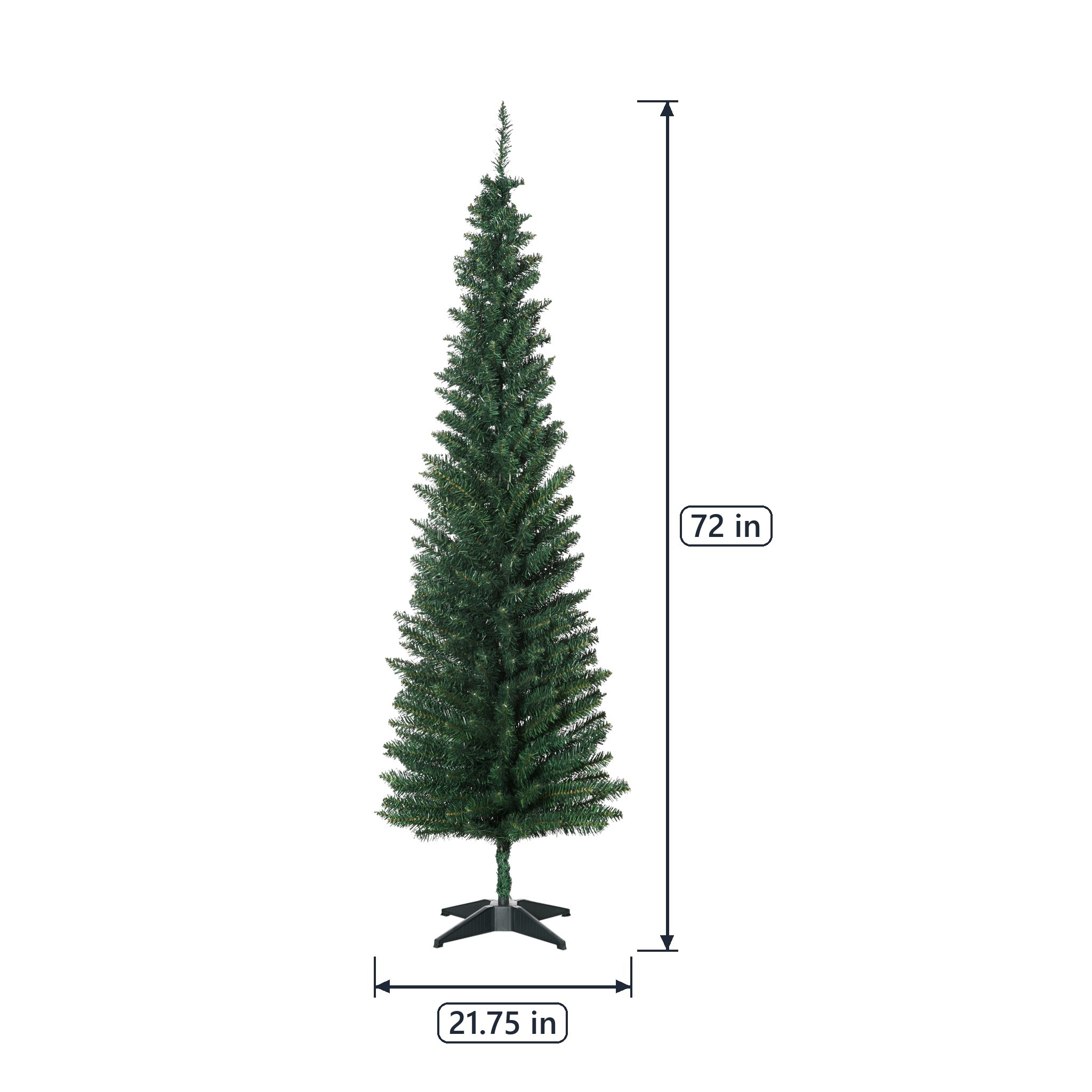 6 ft Pencil Christmas Tree with Stand, Unlit, Green, photo 2 of 5