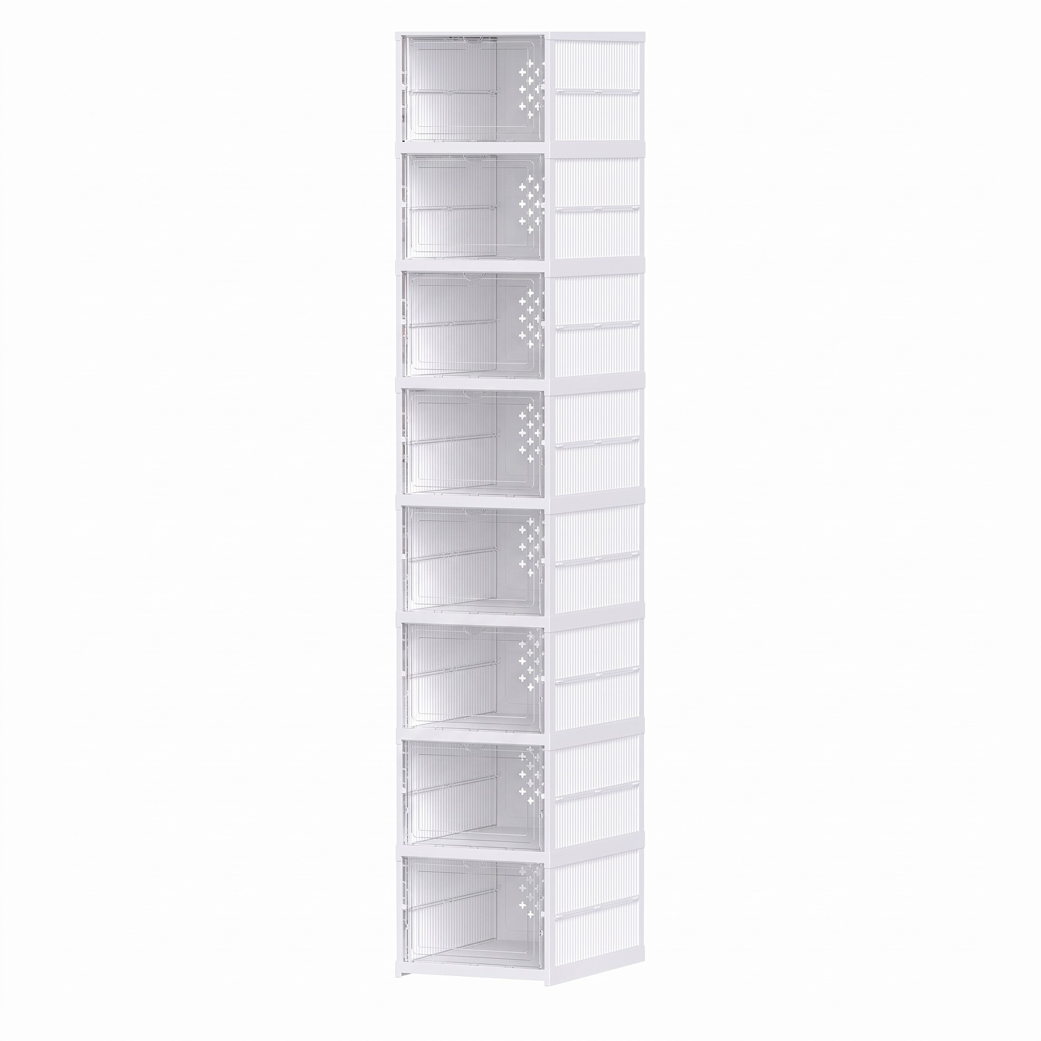8-Tier Shoe Boxes with Clear Doors, White, photo 2 of 5