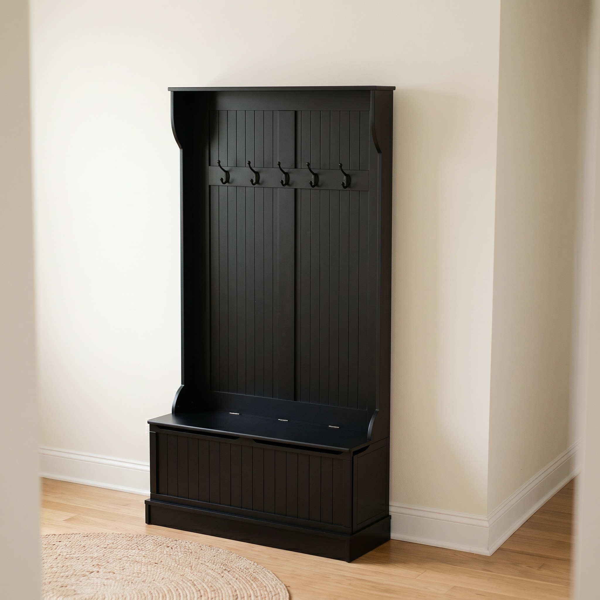 Hall Tree with Lift-Top Storage Bench and 5 Double Hooks, photo 3 of 5