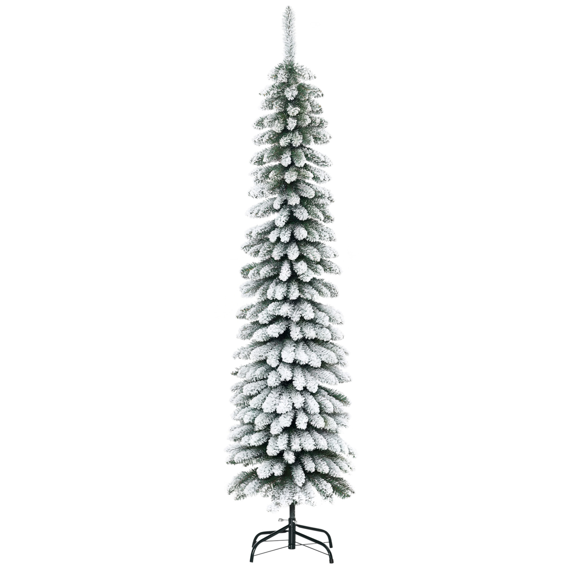 Pencil Christmas Tree with Snow Flocking, Unlit — 6 ft, photo 7 of 8