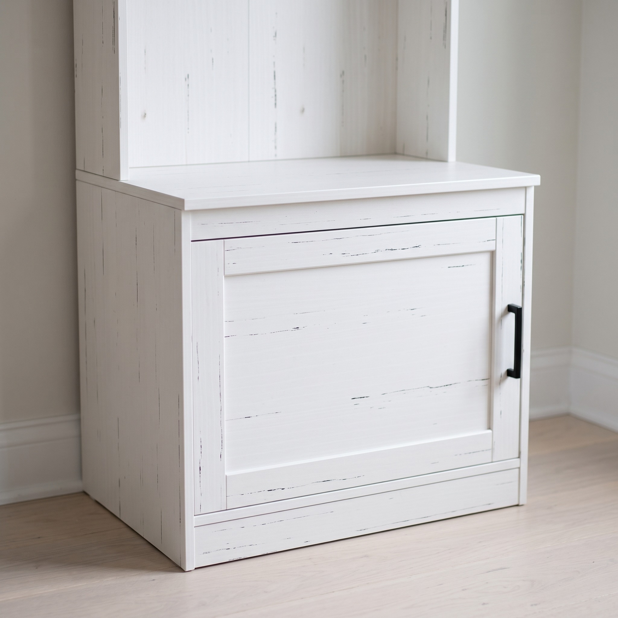 Hall Tree with Shoe Storage Bench, Narrow, White, photo 5 of 5