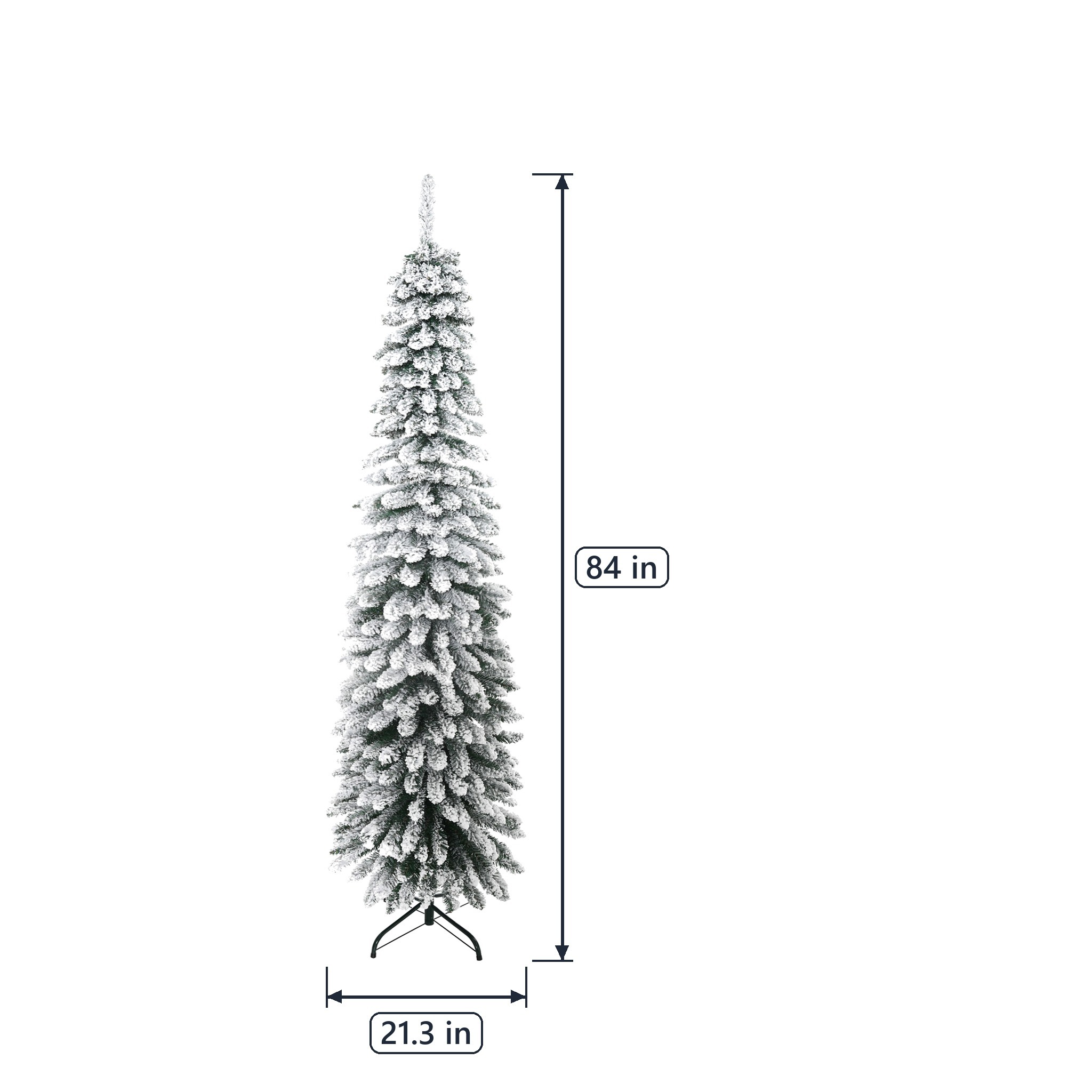 Pencil Christmas Tree with Snow Flocking, Unlit, photo 2 of 8