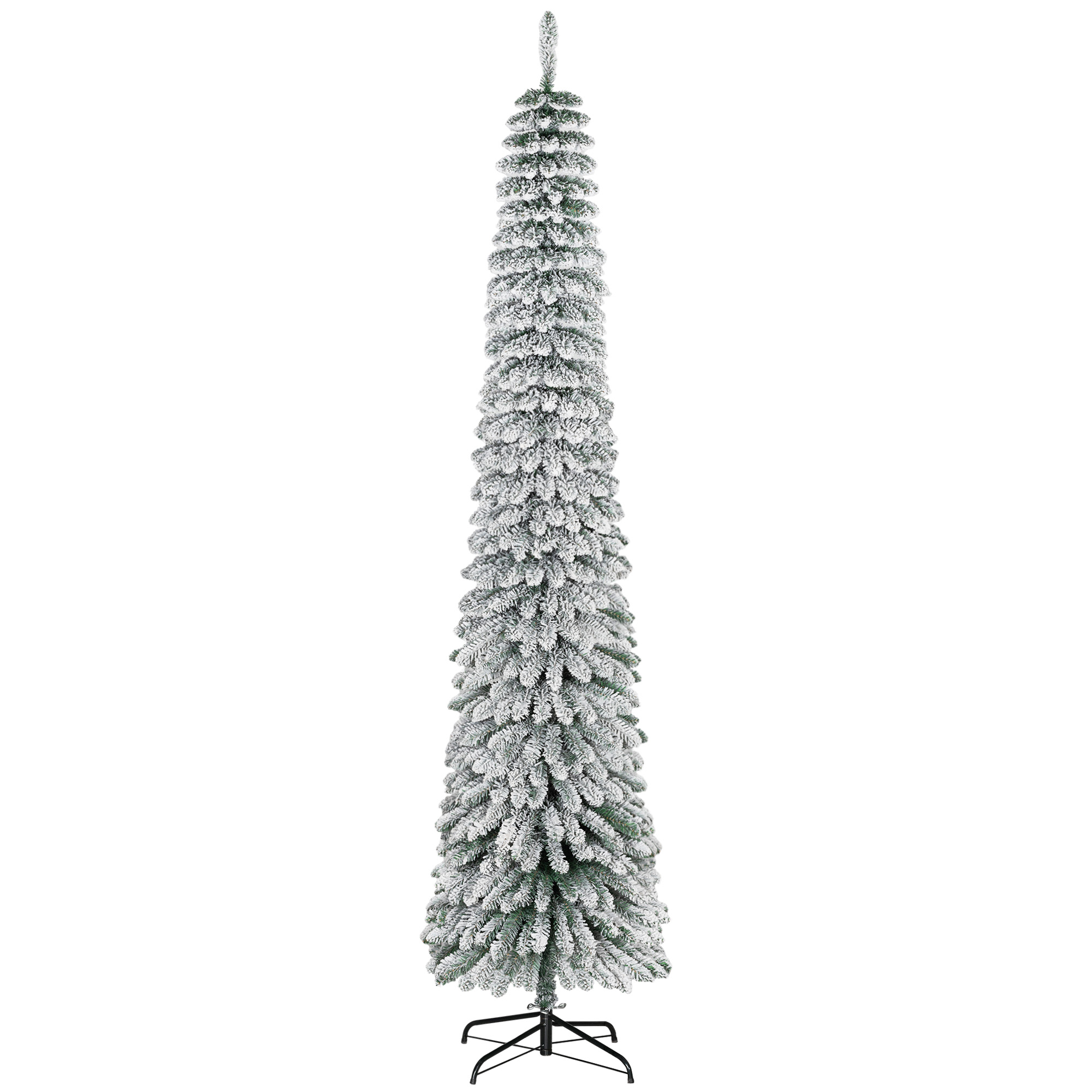 Pencil Christmas Tree with Snow Flocking, Unlit — 8 ft, photo 8 of 8