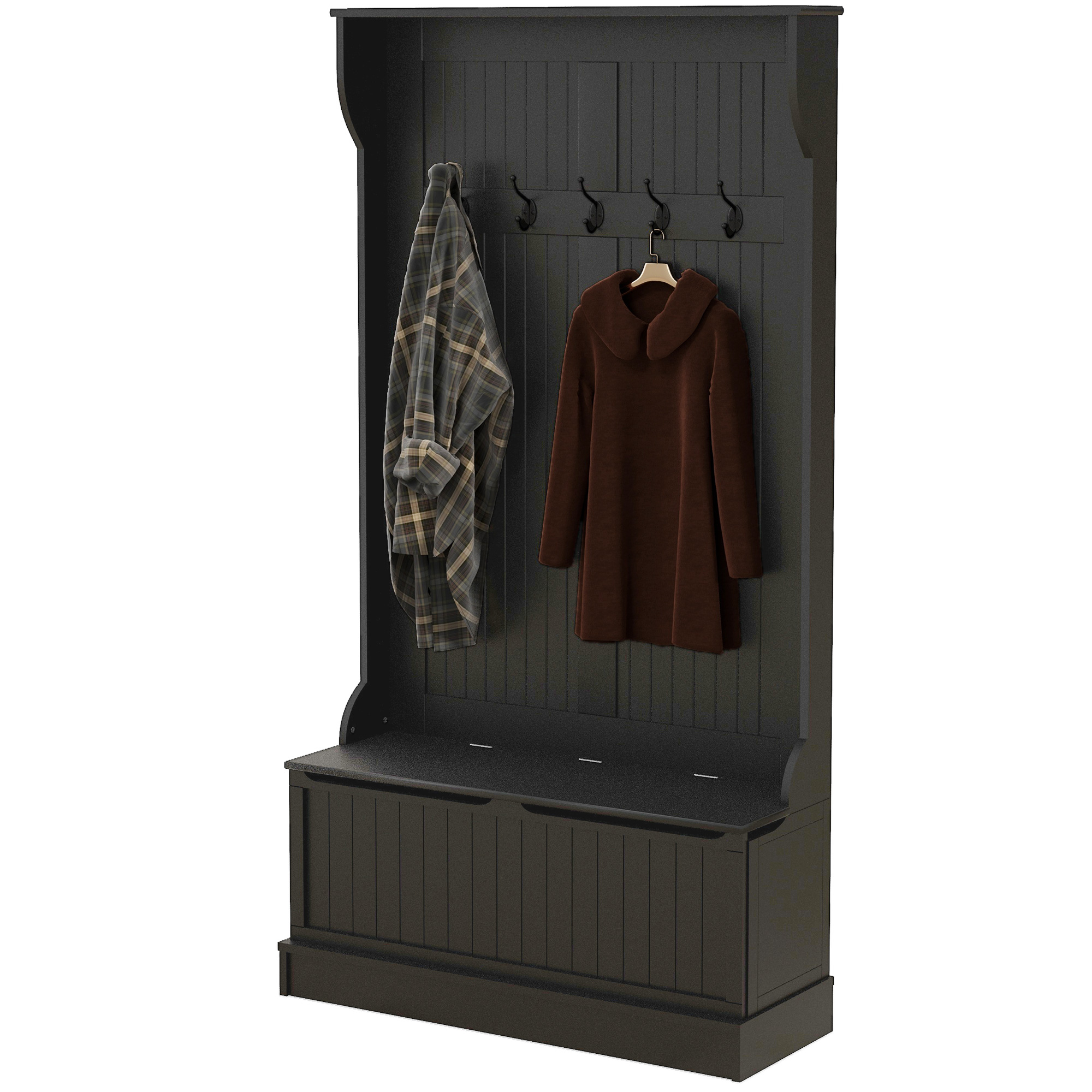 Hall Tree with Lift-Top Storage Bench and 5 Double Hooks, photo 4 of 5