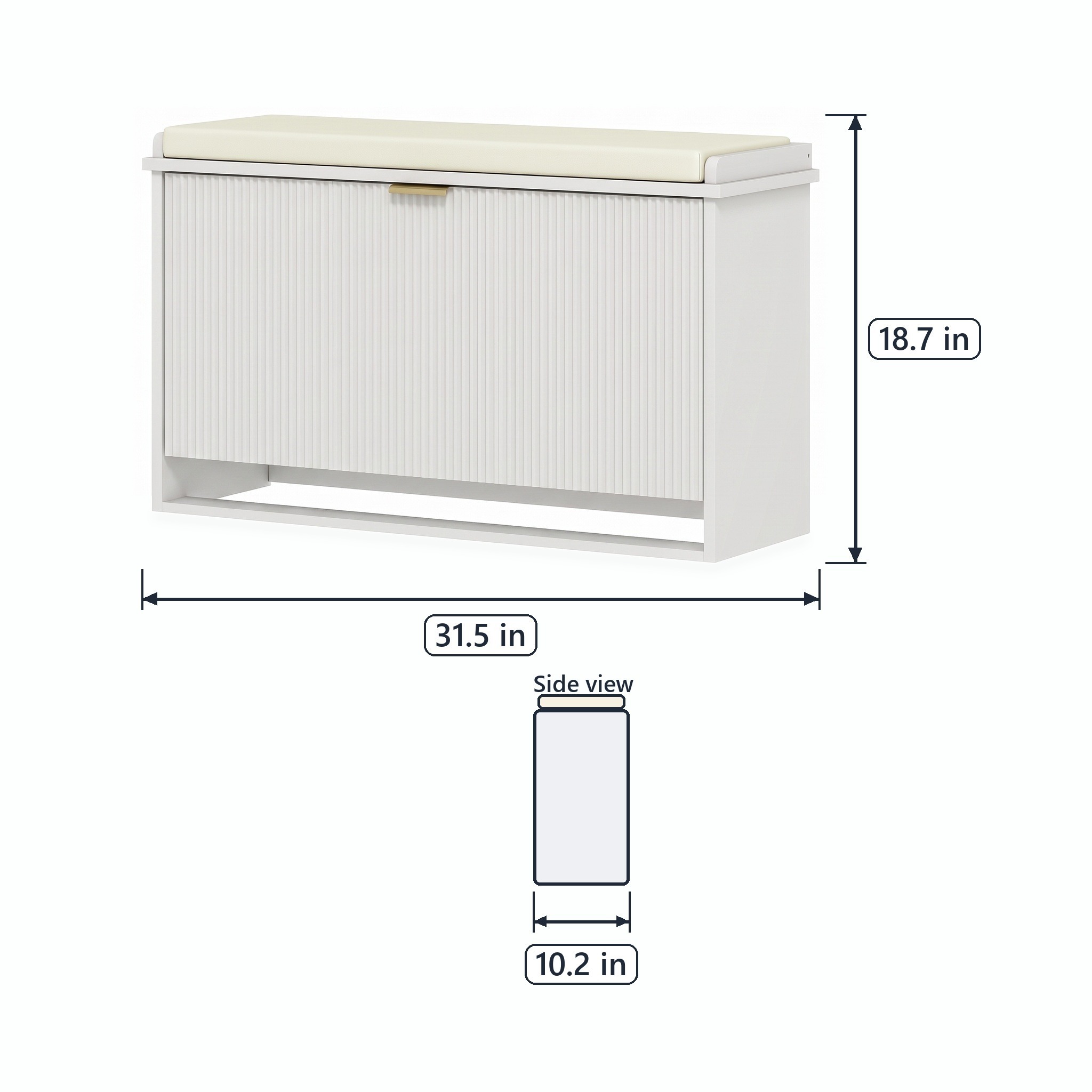 Shoe Storage Bench with Flip Drawer, 31.5 in, photo 2 of 6