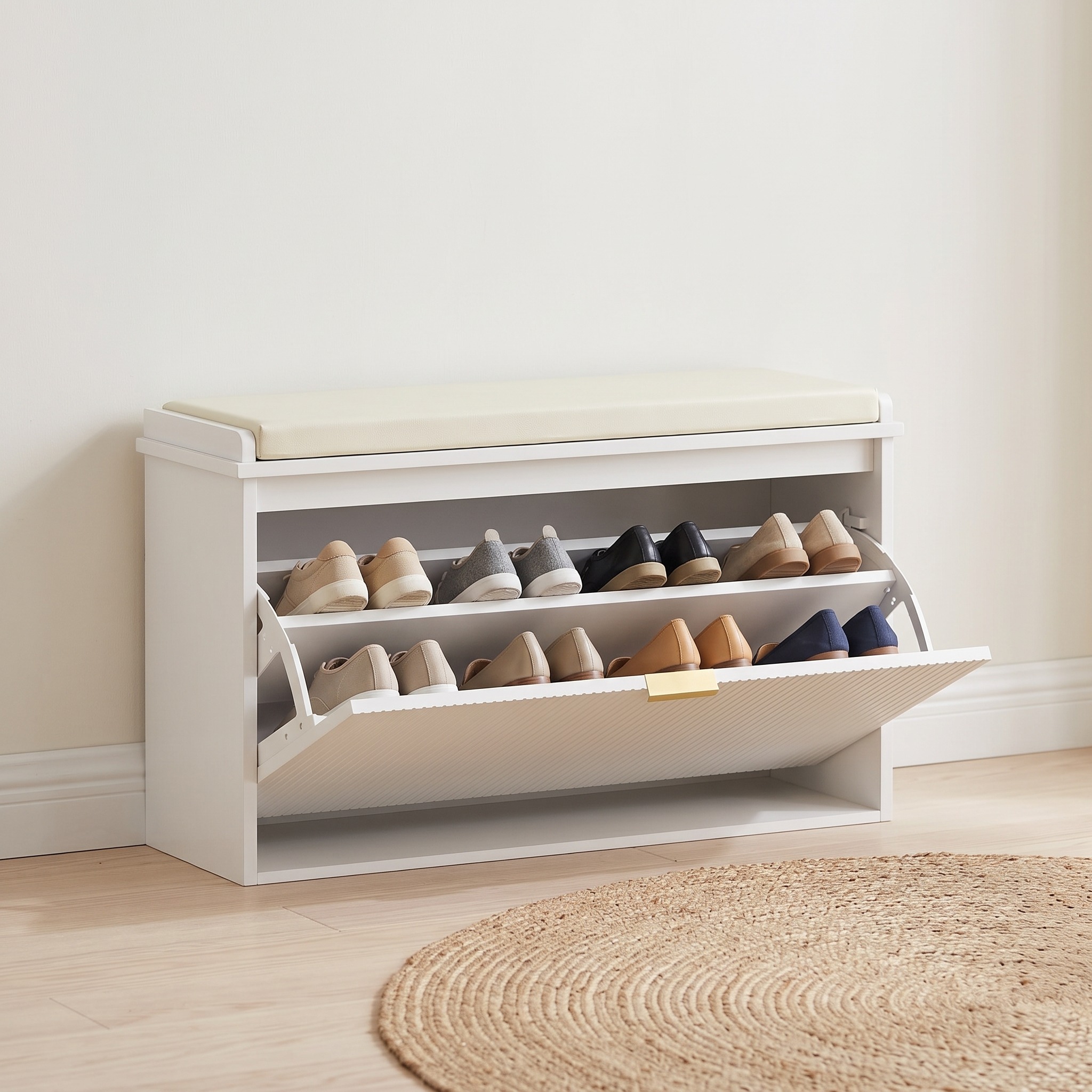 Shoe Storage Bench with Flip Drawer, 31.5 in, photo 4 of 6