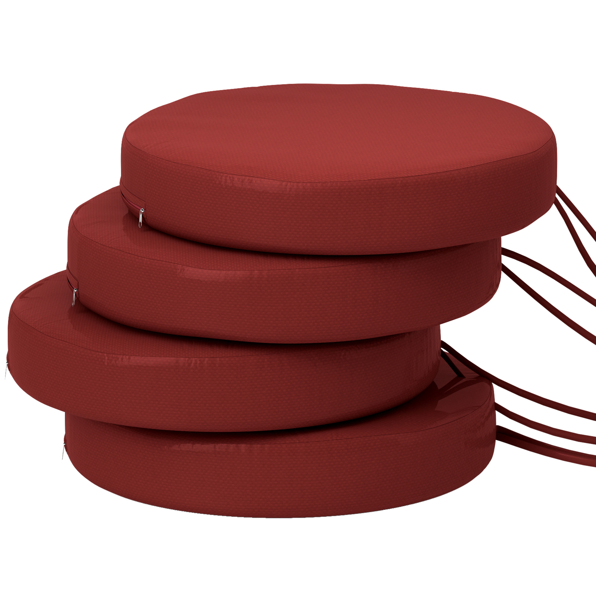 Round Chair Cushions, 15 in, Set of 4 — Wine Red, photo 10 of 10