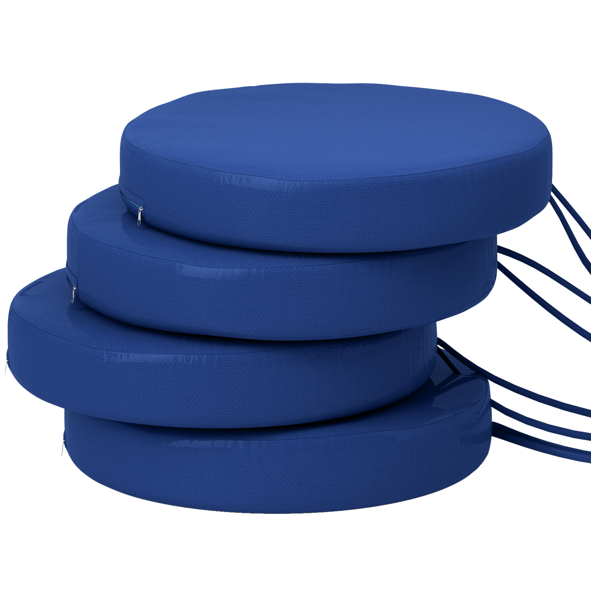 Round Chair Cushions, 15 in, Set of 4 — Navy Blue, photo 9 of 10