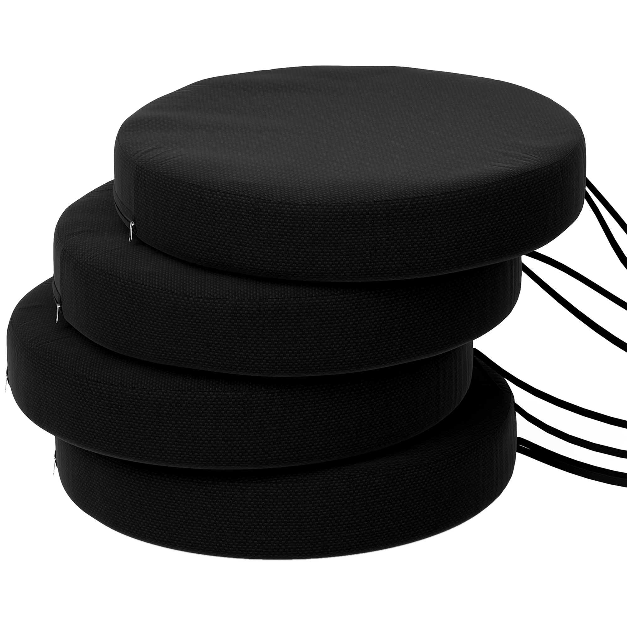 Round Chair Cushions, 15 in, Set of 4 — Black, photo 6 of 10