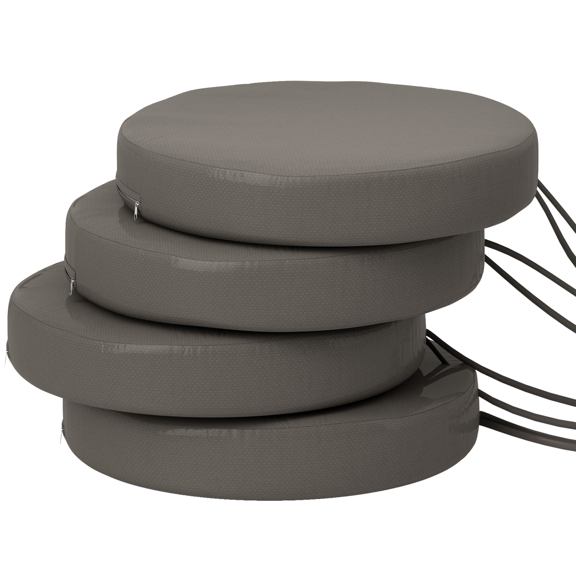 Round Chair Cushions, 15 in, Set of 4 — Dark Gray, photo 7 of 10