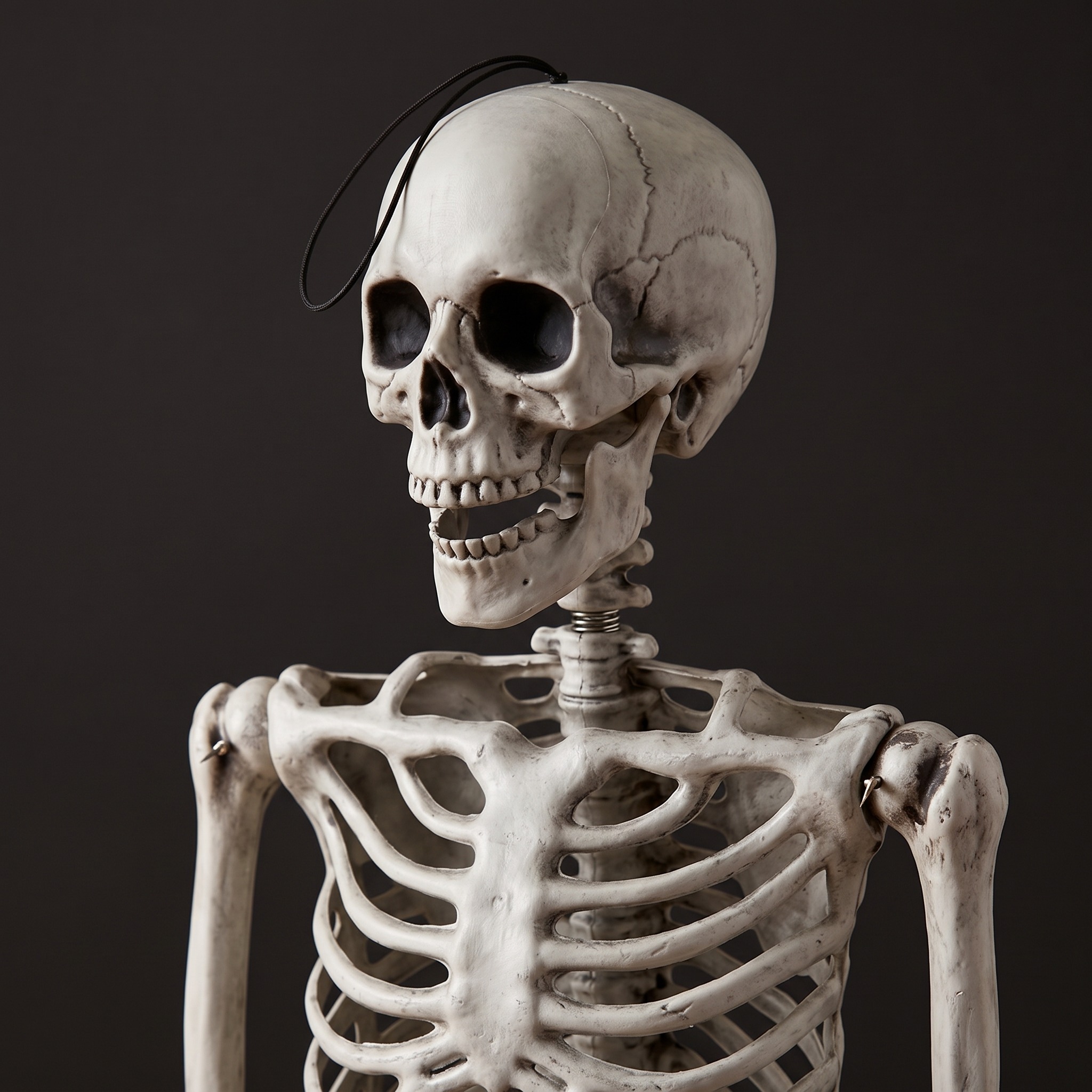 63 in Posable Skeleton with Hanging Rope, Grayish White, photo 5 of 5