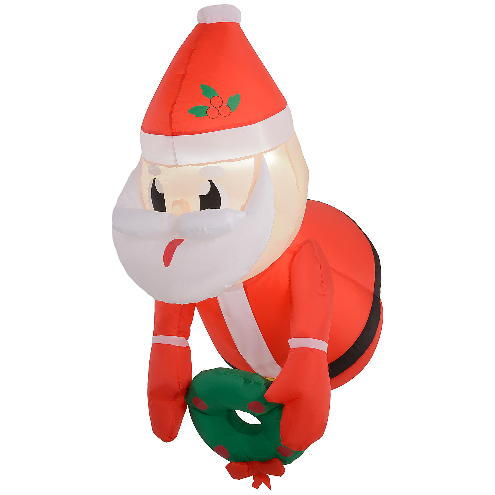 Hanging Santa Inflatable with Wreath, 41 in, Red, photo 5 of 5