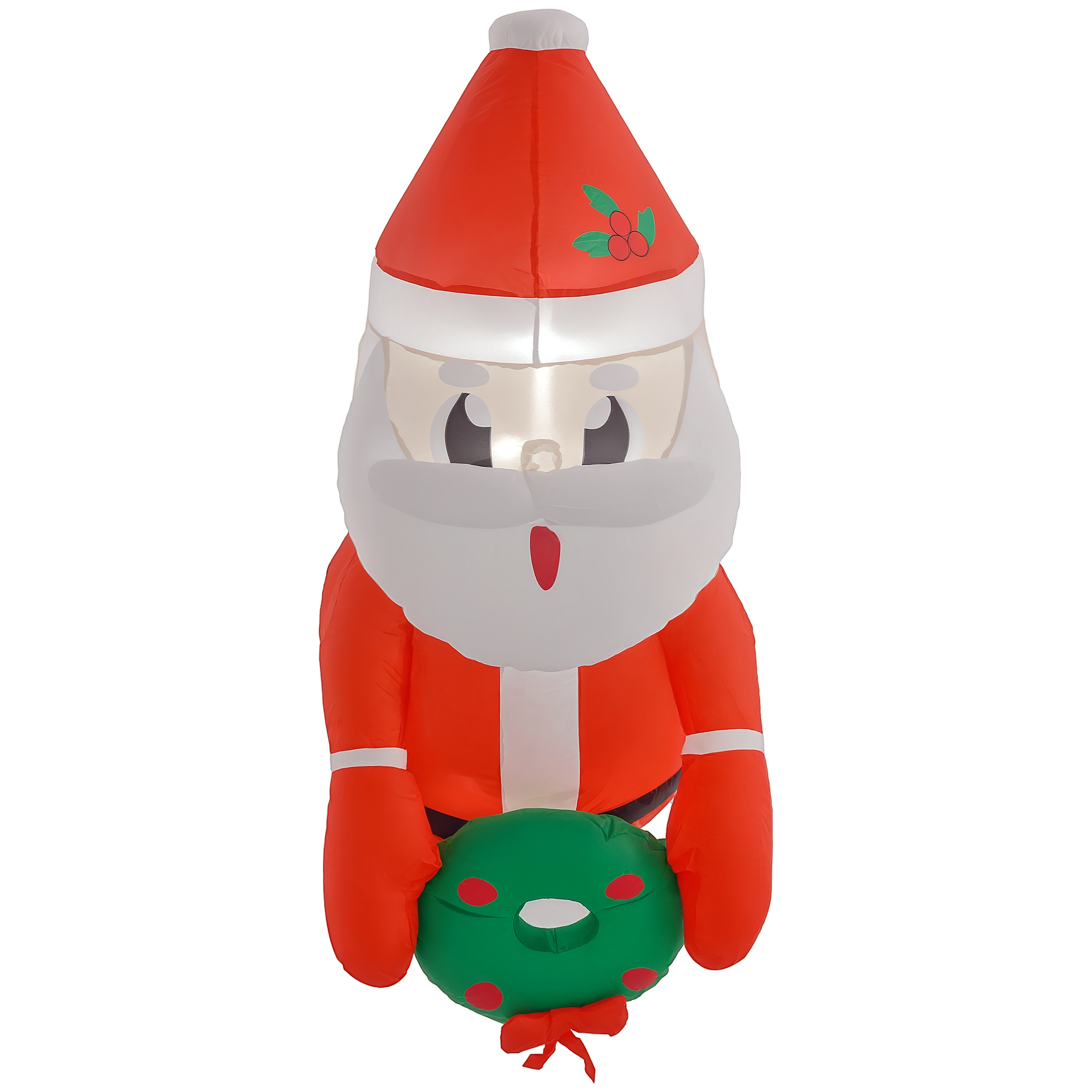 Hanging Santa Inflatable with Wreath, 41 in, Red, photo 4 of 5