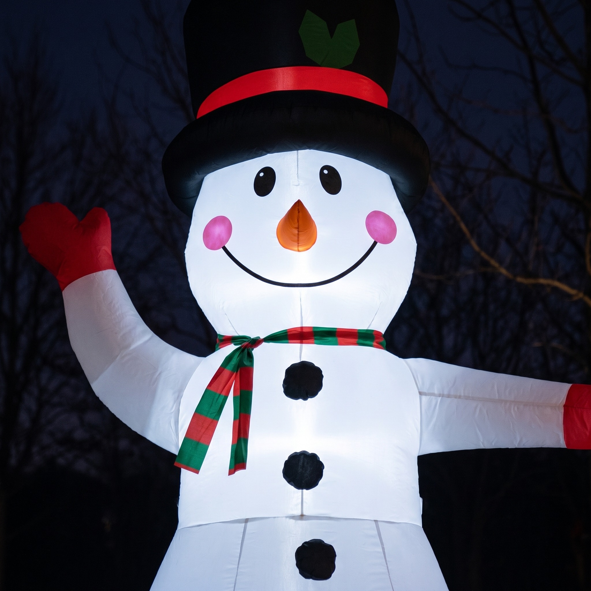 8 ft Inflatable Snowman with LED Lights, White, photo 2 of 5
