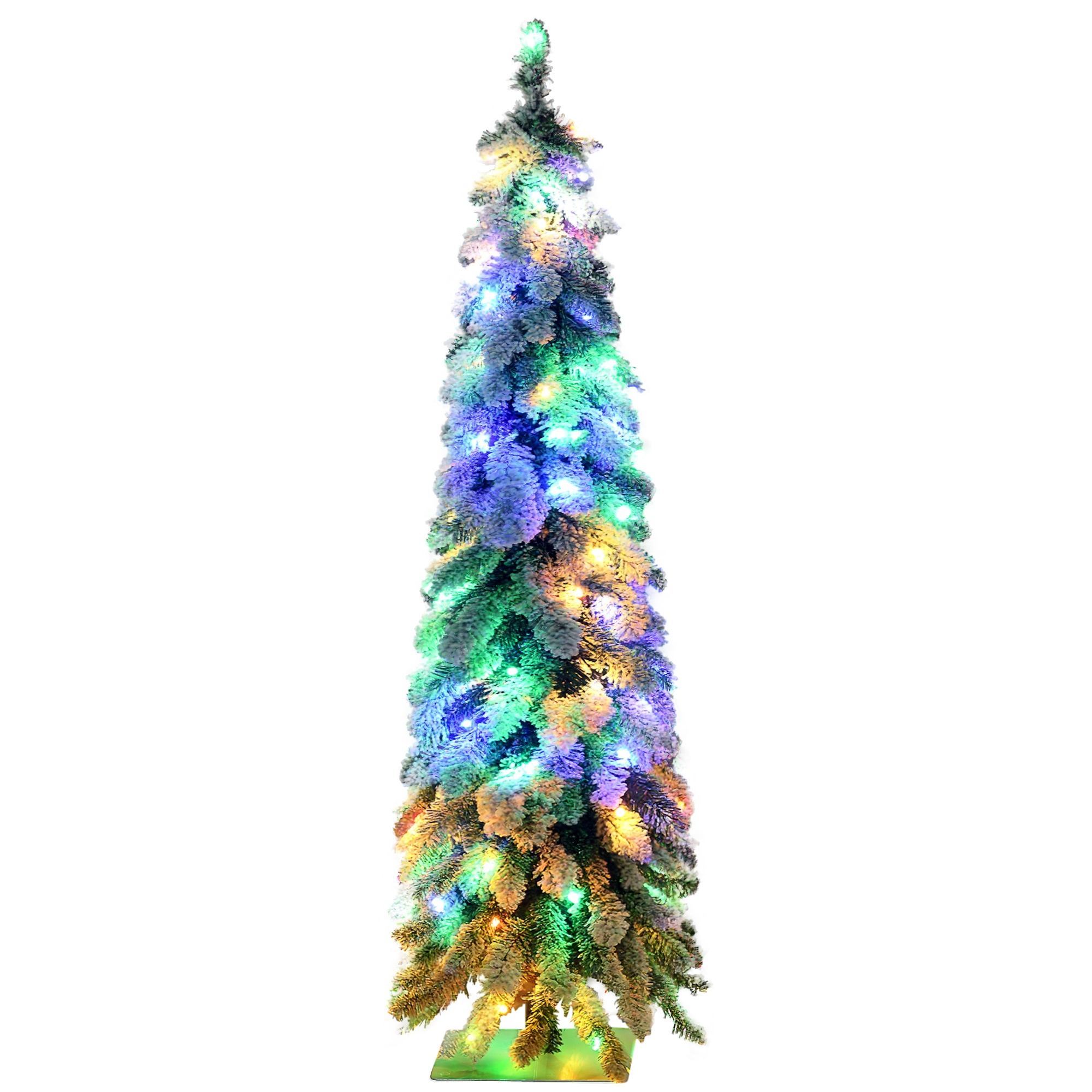 Slim Christmas Tree with Flocking and Dual-Color LEDs — 4 ft, photo 6 of 7