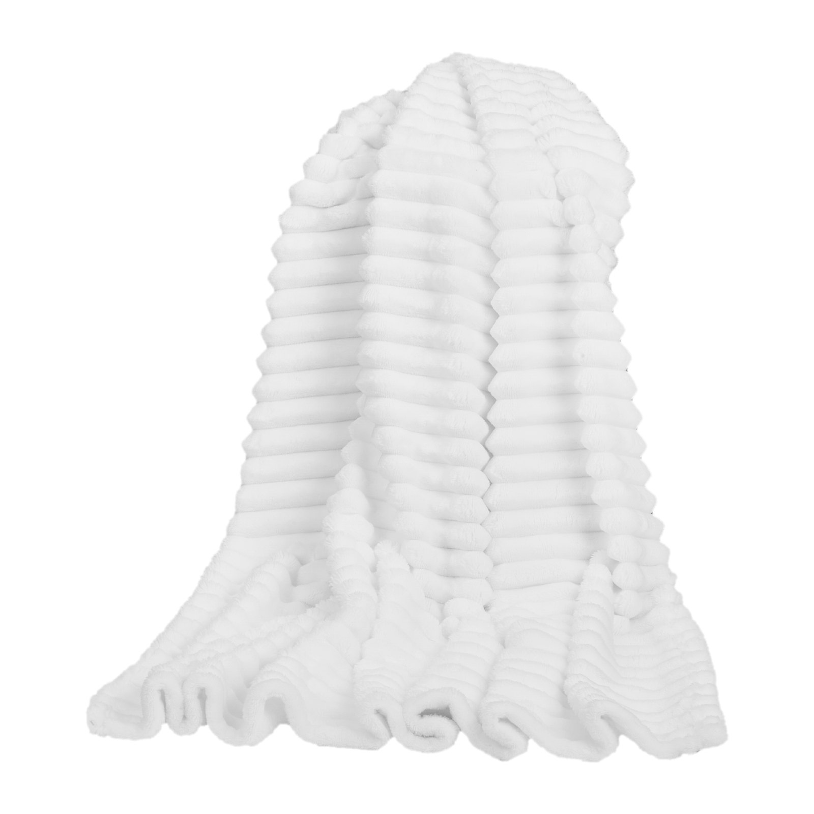 Throw Blanket with Raised Ribs, 50 x 60 in, White, photo 4 of 5