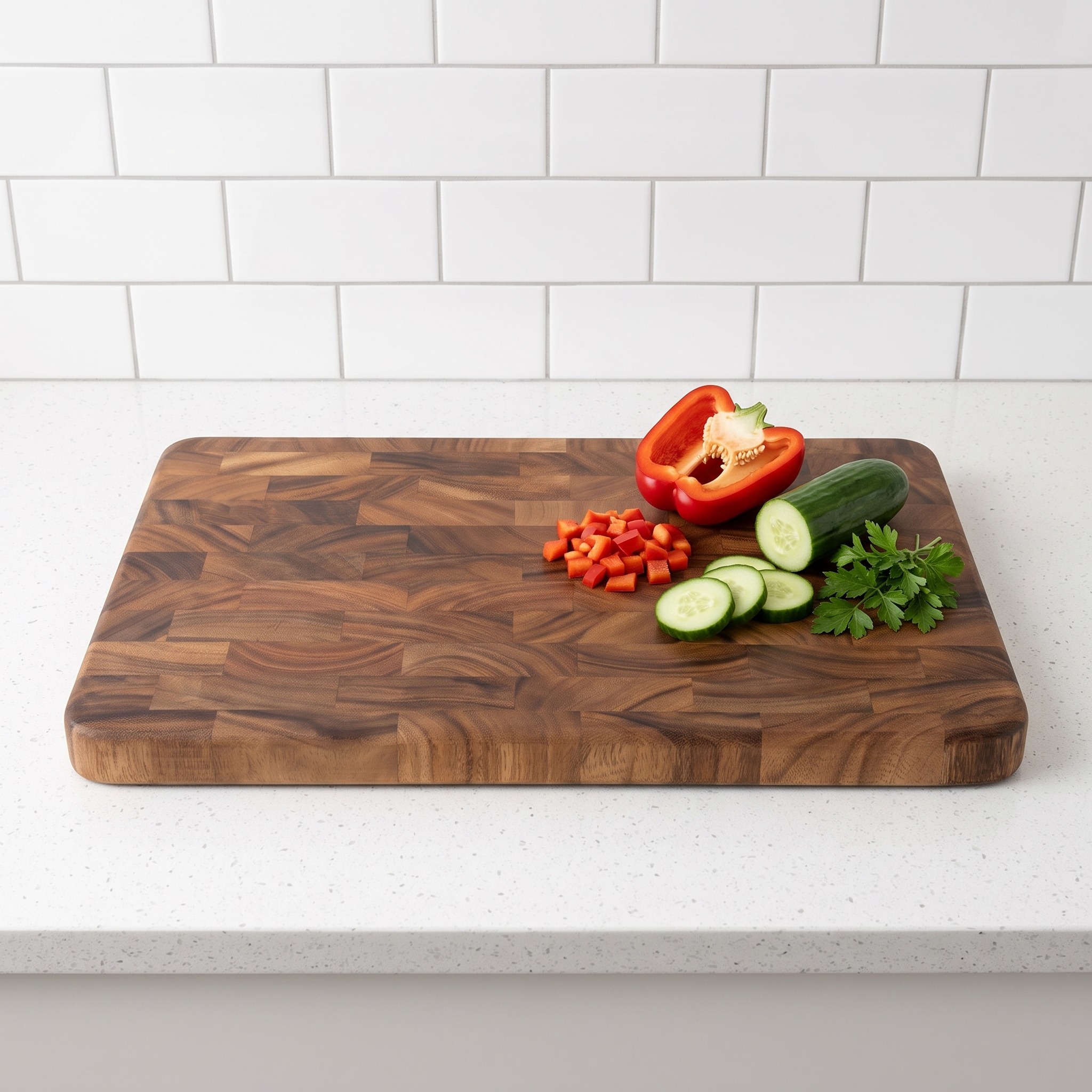 End-Grain Cutting Board with Acacia Wood, photo 1 of 7