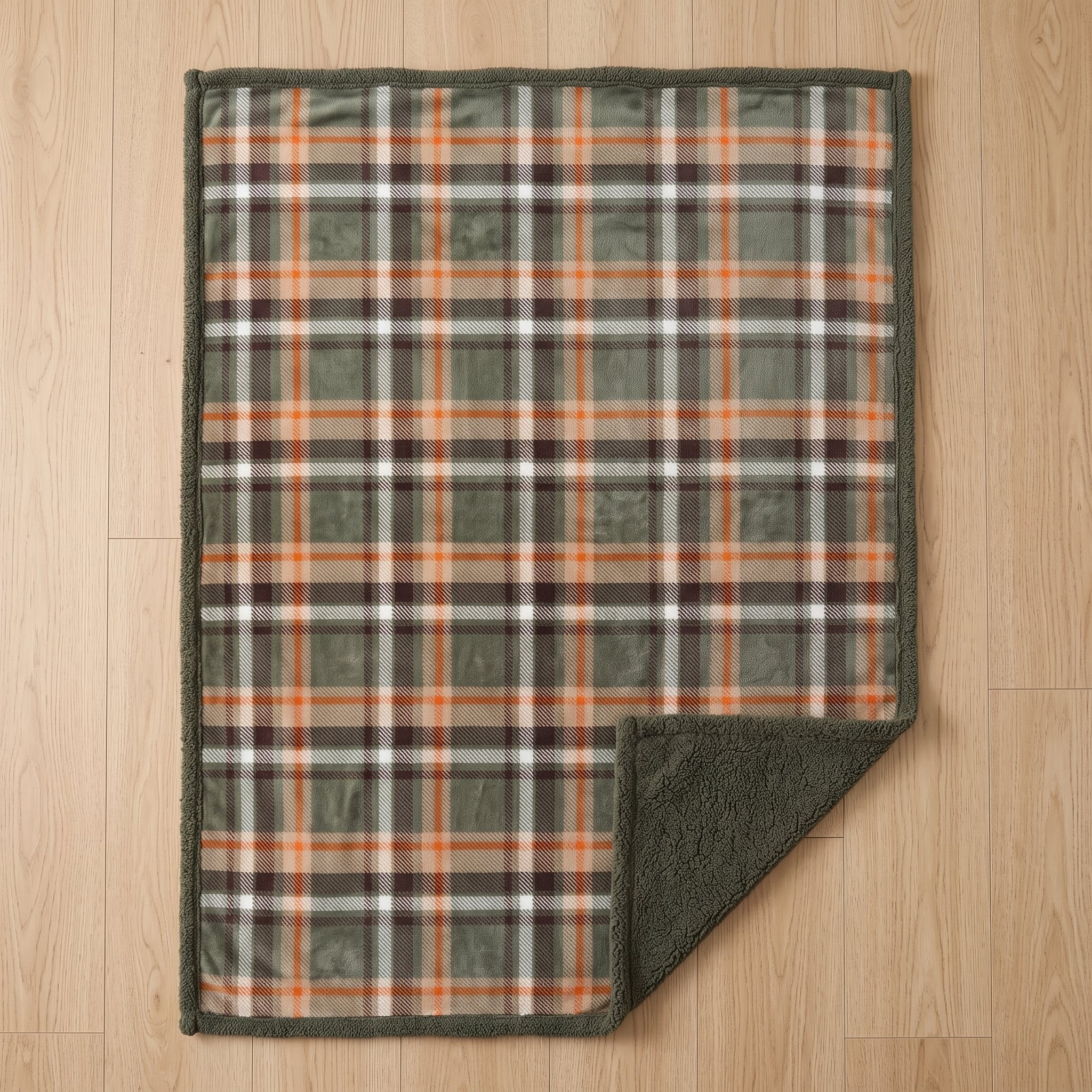 Throw Blanket with Reversible Plush and Sherpa, photo 2 of 10