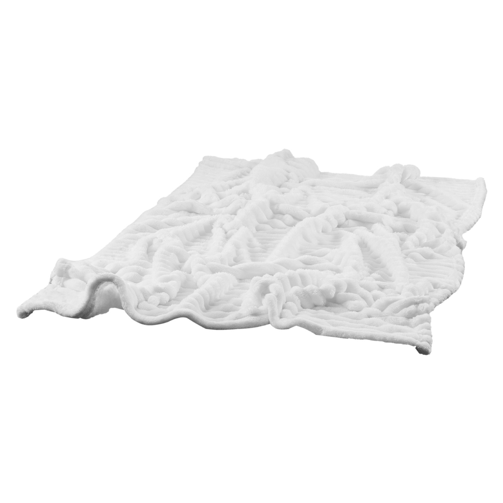 Throw Blanket with Raised Ribs, 50 x 60 in, White, photo 5 of 5