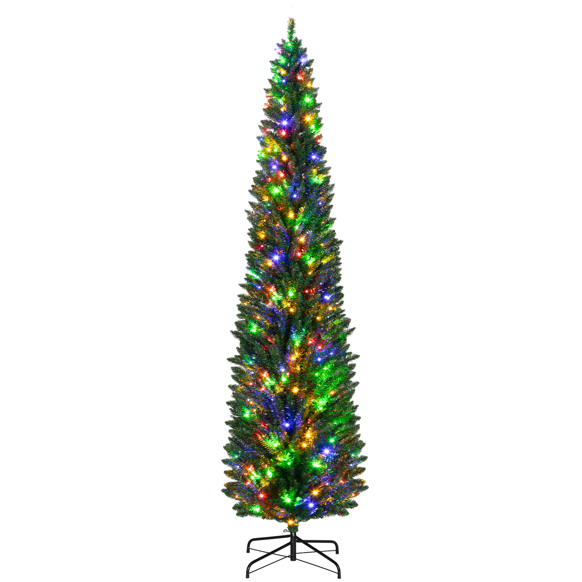Pencil Christmas Tree with Multicolor LED Lights — 8 ft, photo 7 of 7