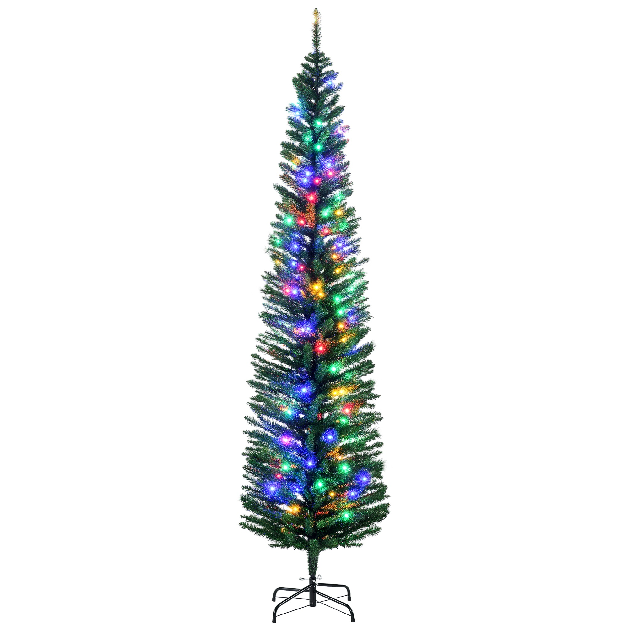 Pencil Christmas Tree with Multicolor LED Lights — 7 ft, photo 6 of 7