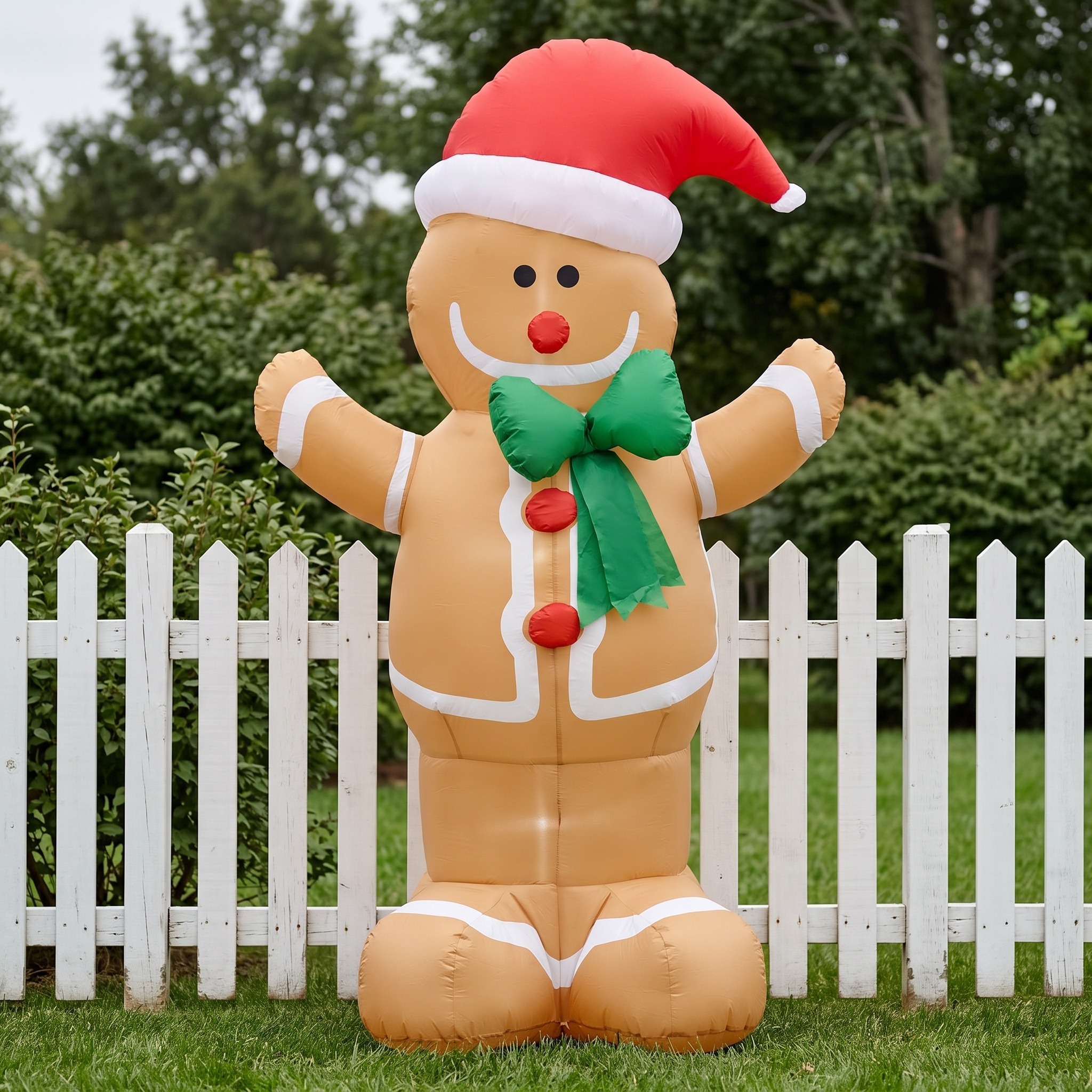 6 ft Gingerbread Man Inflatable with LED Lights, photo 2 of 5