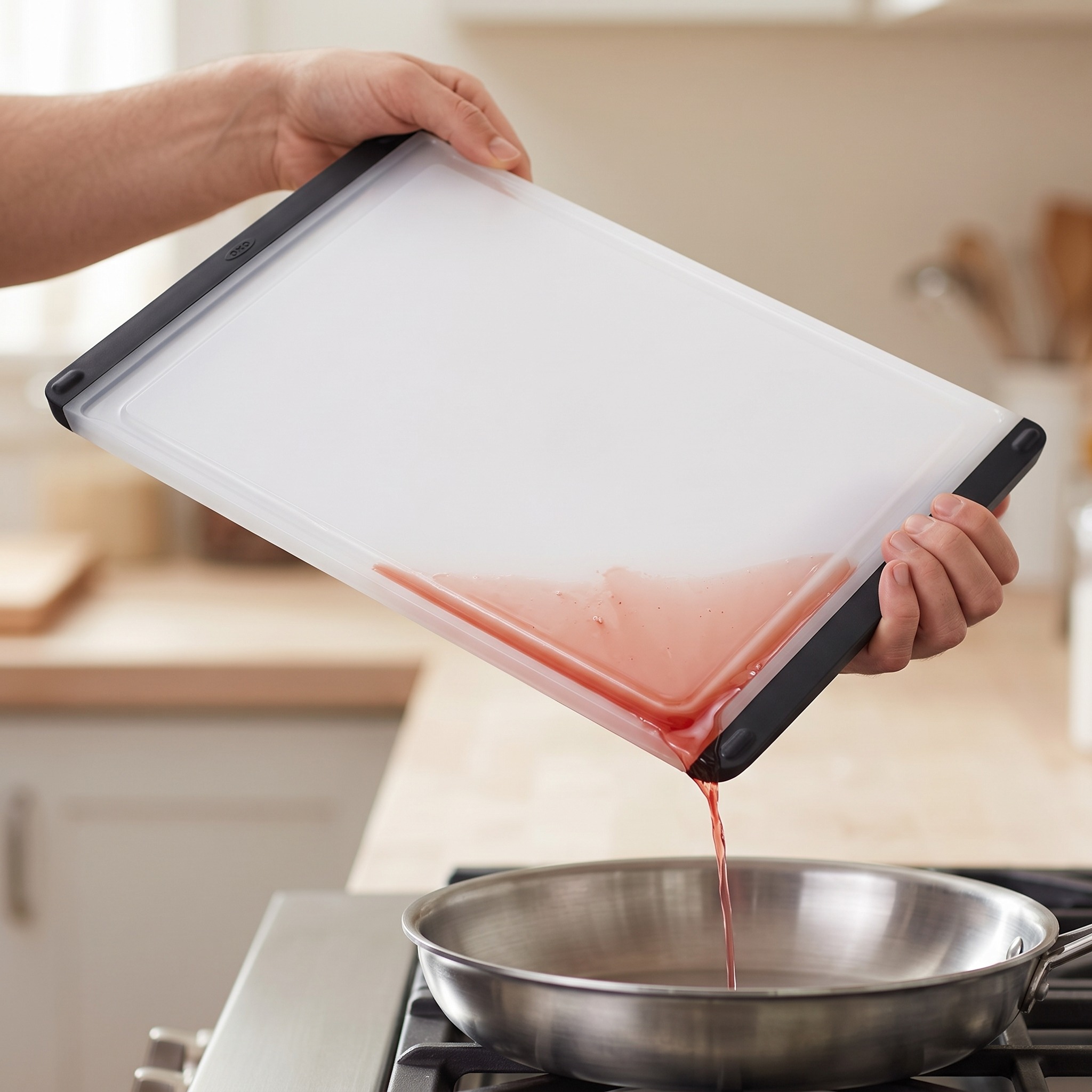 Reversible Cutting Board with Pour Corners, Translucent, photo 4 of 5