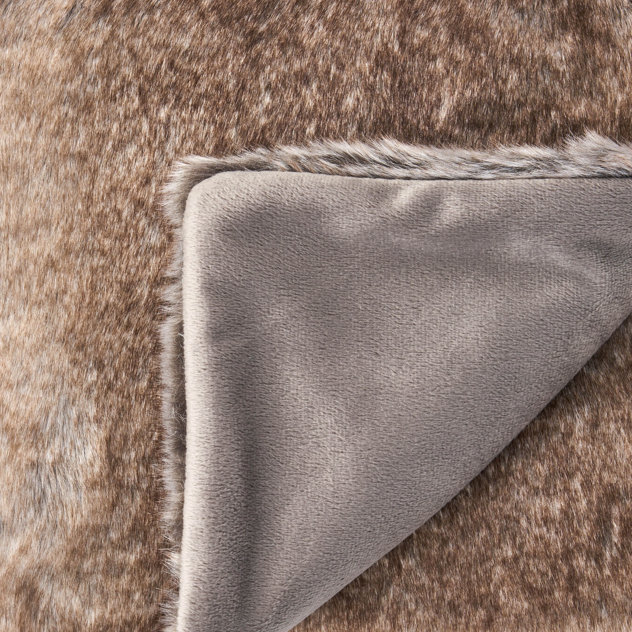 Faux Fur Throw Blanket, 50 x 60 in, Brown, photo 5 of 5