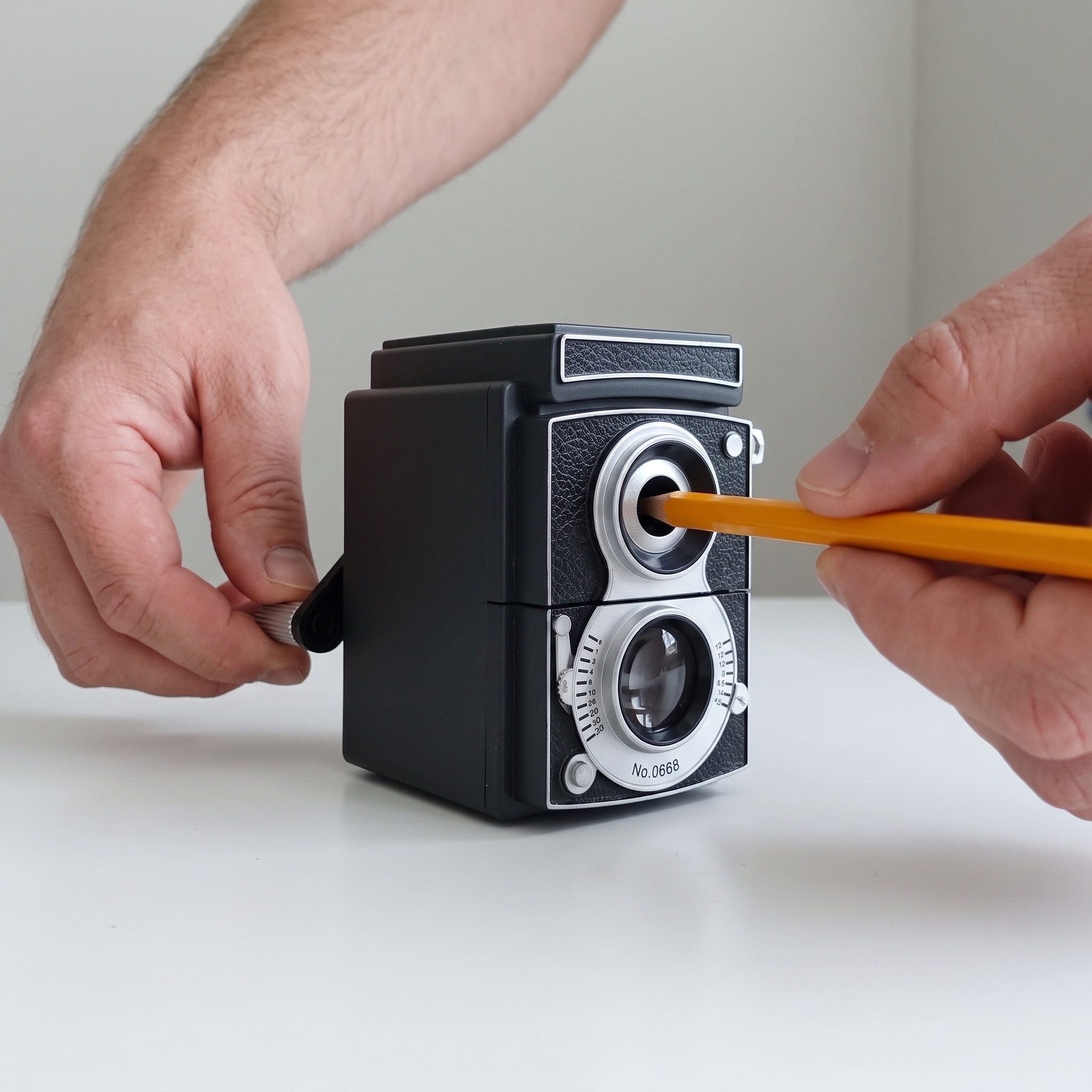 Manual Pencil Sharpener with Camera Shape, Black, photo 3 of 5