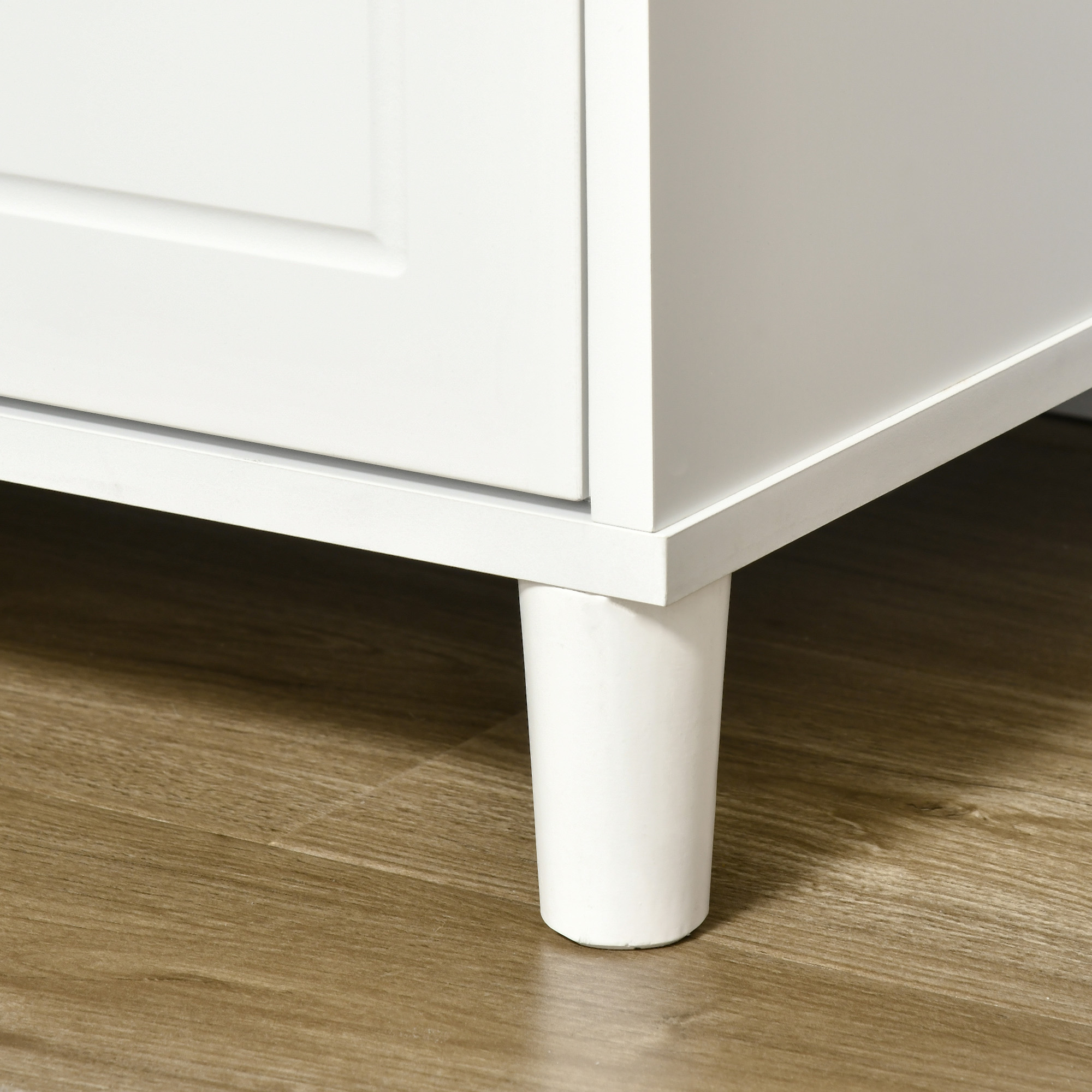 Hall Tree with Cushioned Bench and 2 Drawers, White, photo 5 of 5