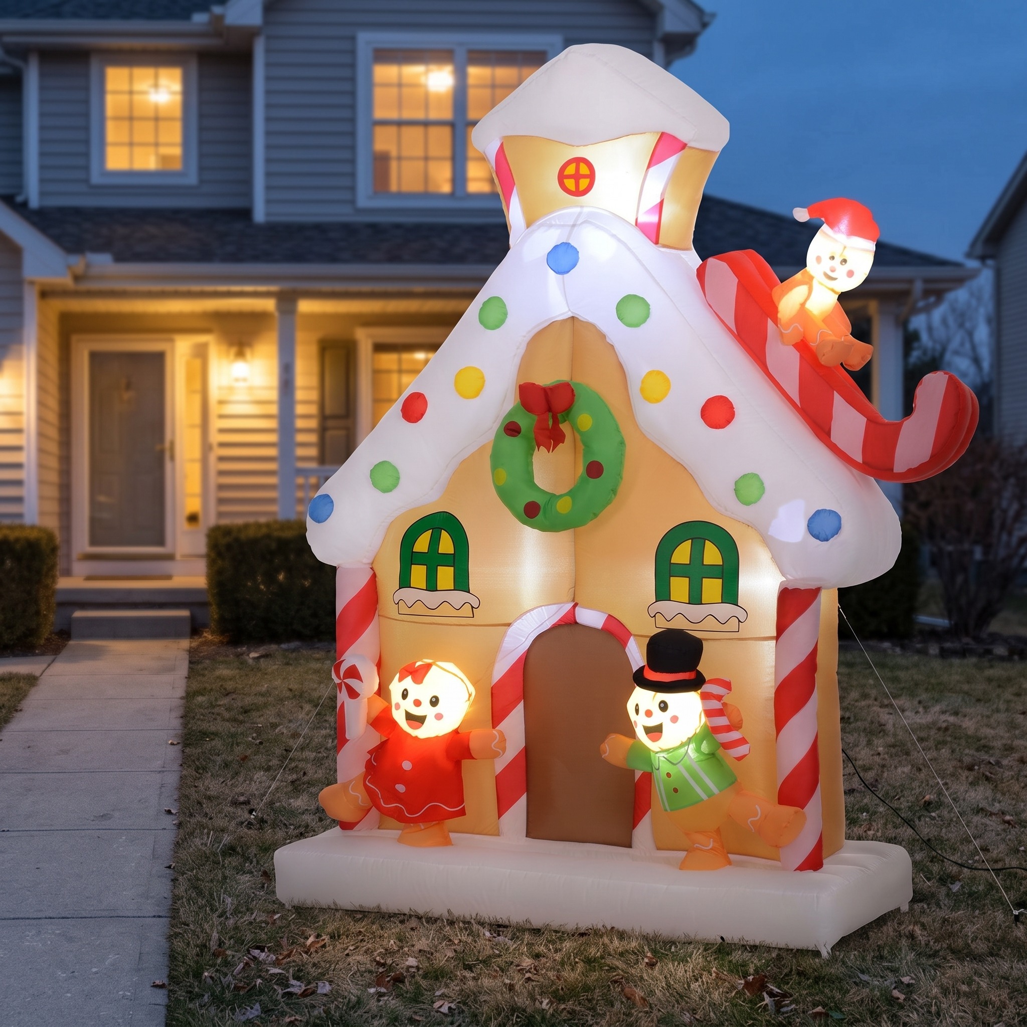 7 ft Gingerbread House Inflatable with LED Lights, photo 1 of 5
