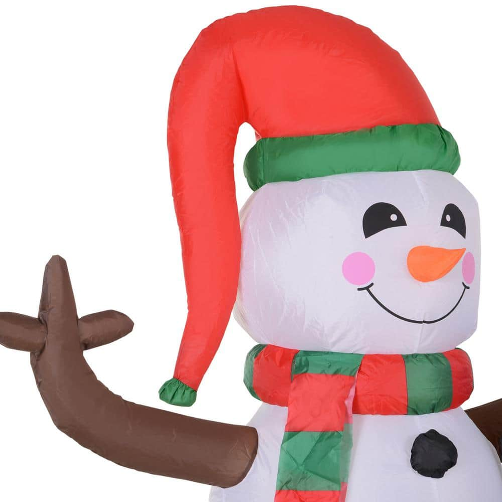 6 ft Snowman Inflatable with Three Penguins and LEDs, photo 5 of 5