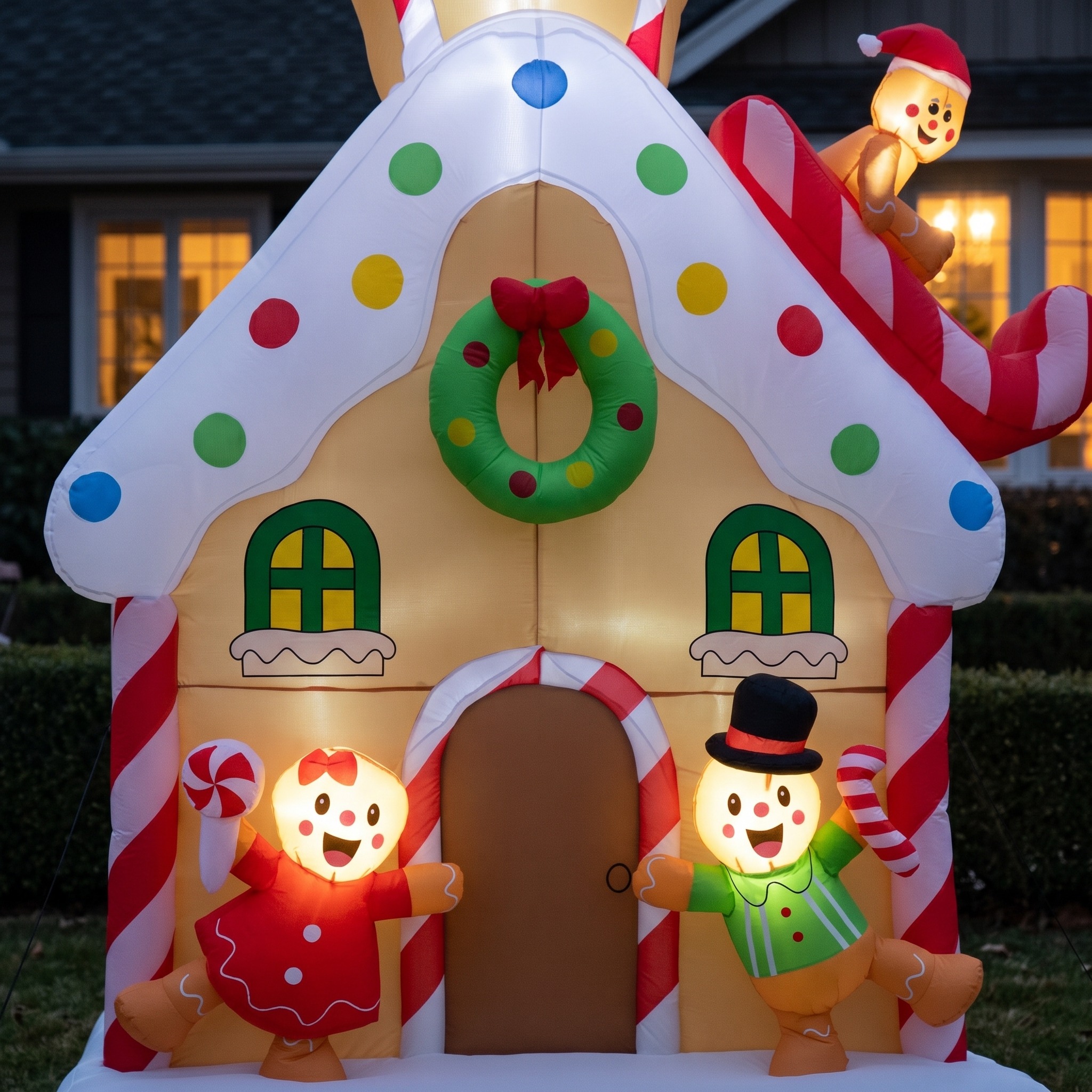 7 ft Gingerbread House Inflatable with LED Lights, photo 5 of 5