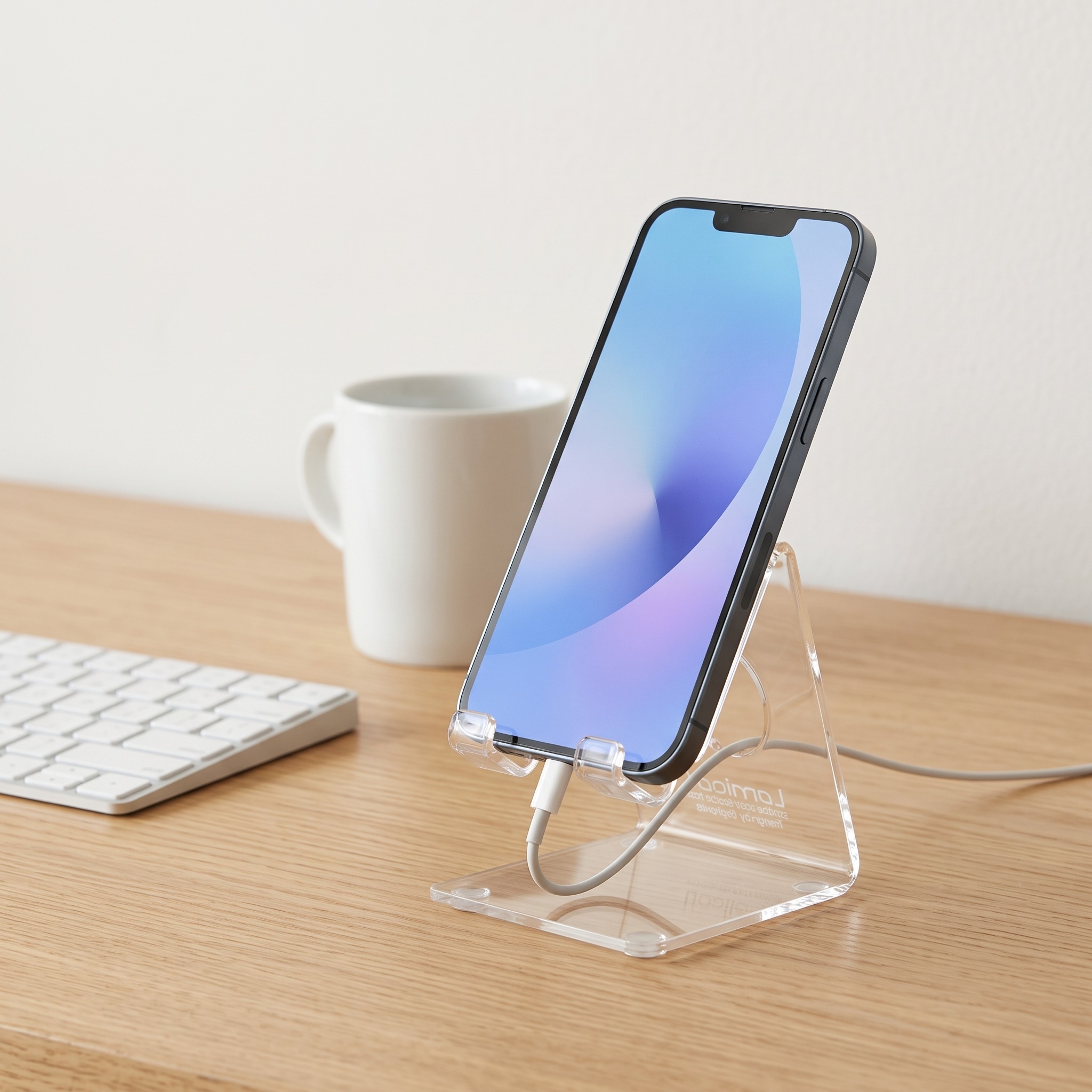 Desktop Phone Stand with Cable Opening — Clear, photo 9 of 9