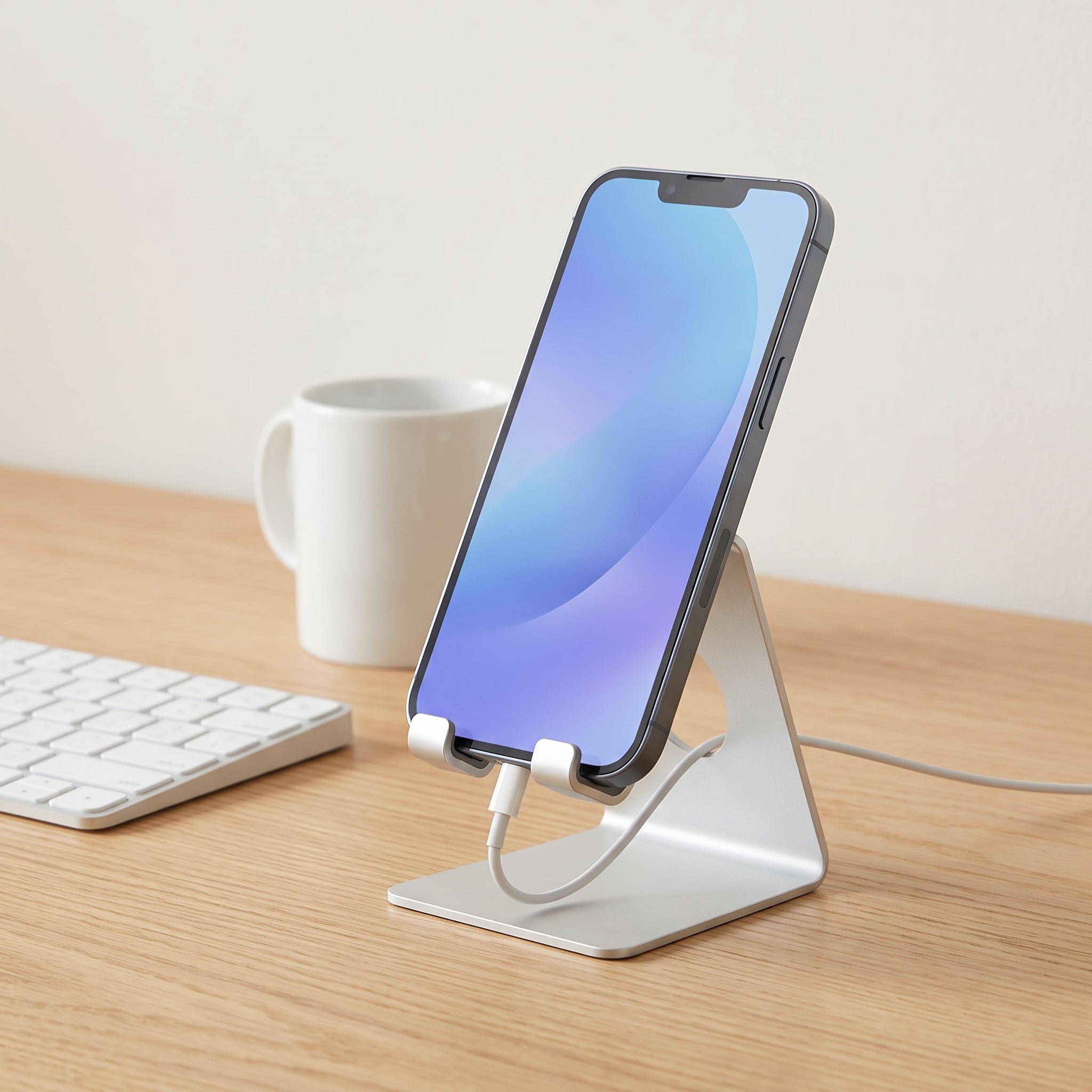 Desktop Phone Stand with Cable Opening — Silver, photo 6 of 9
