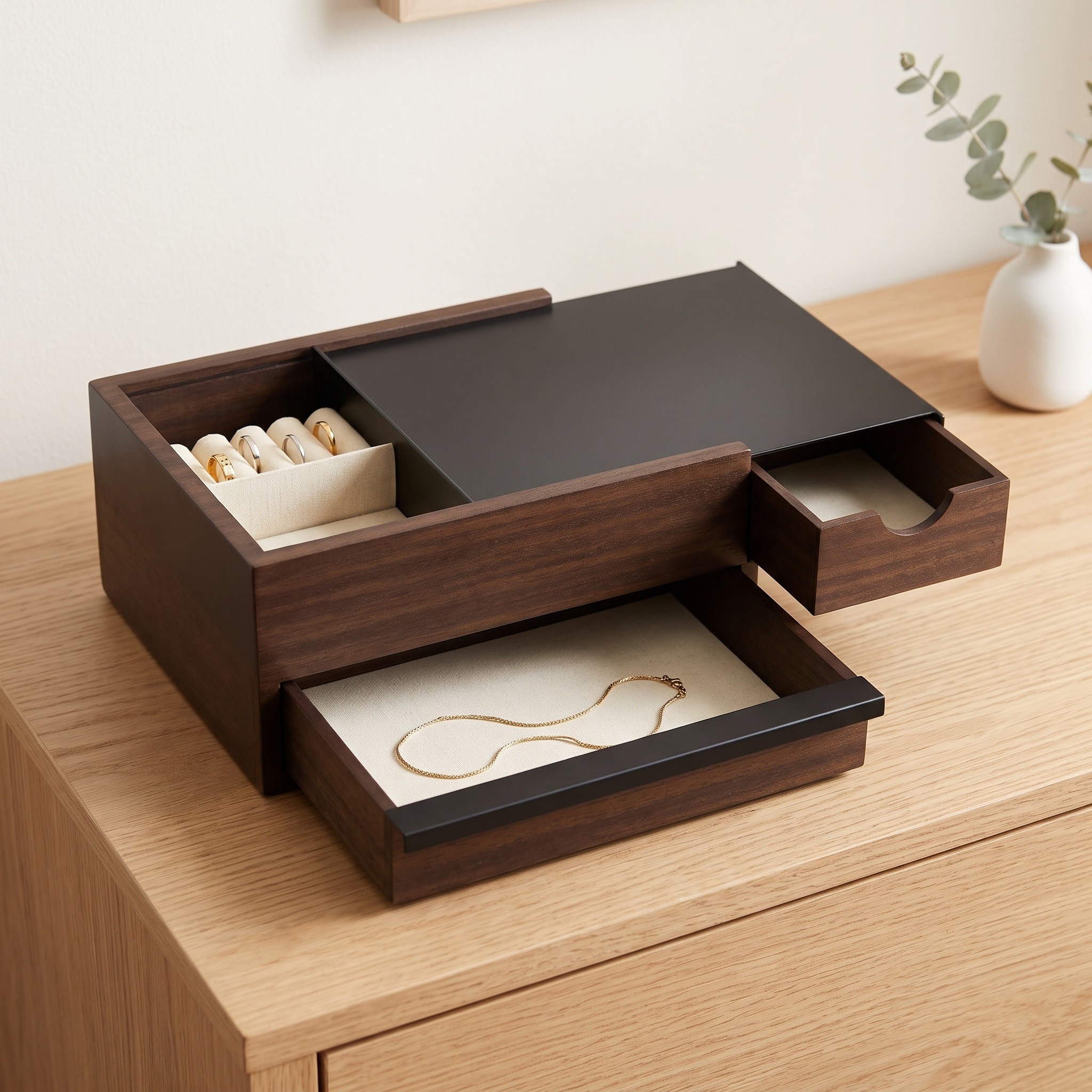 Jewelry Box with Hidden Sliding Compartments, photo 1 of 5