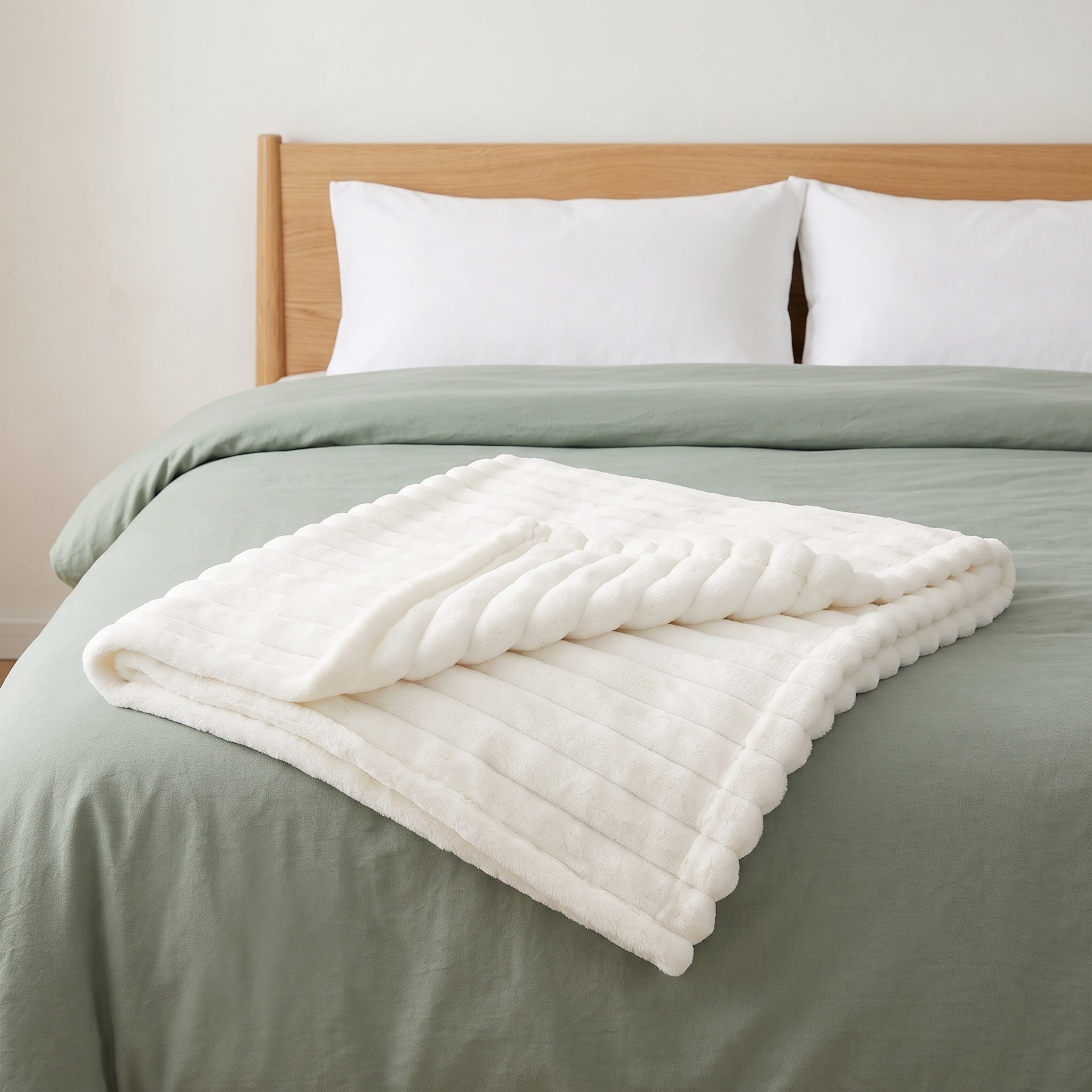 Throw Blanket with Ribbed Fleece Texture, photo 5 of 5
