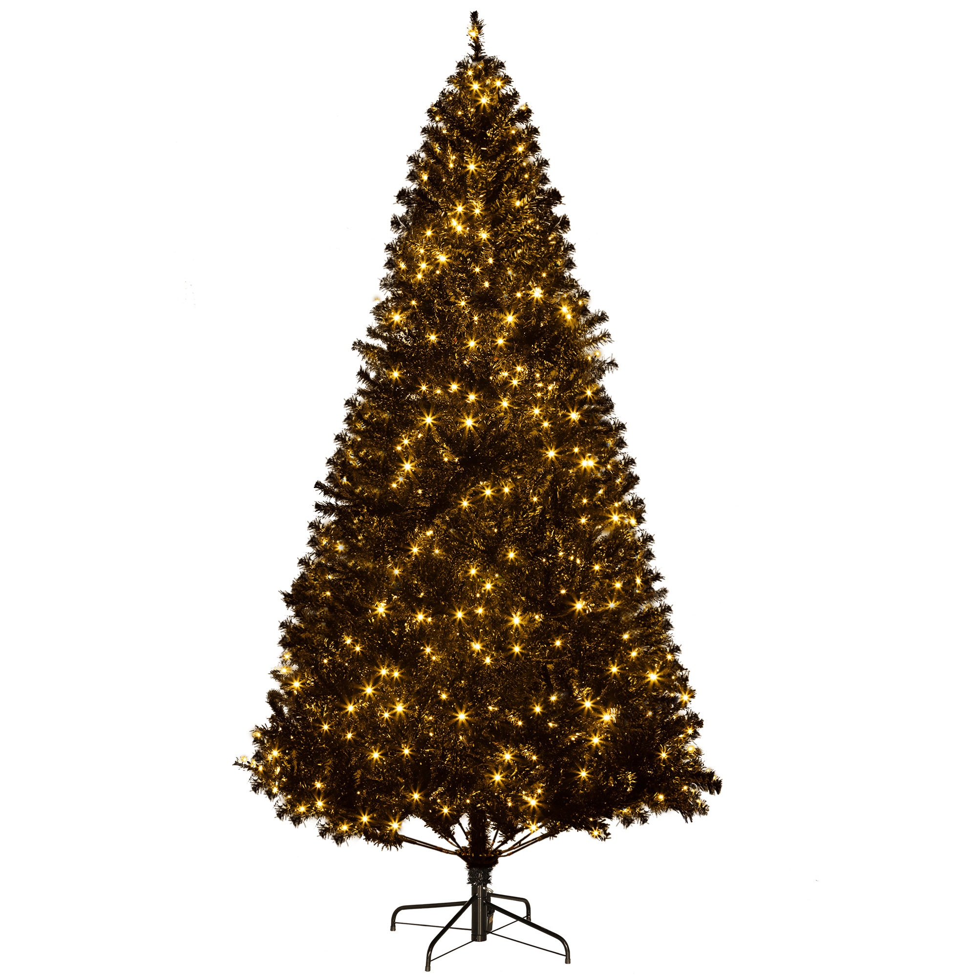 Christmas Tree with Warm White LED Lights — Black, 7.5 ft, photo 7 of 10