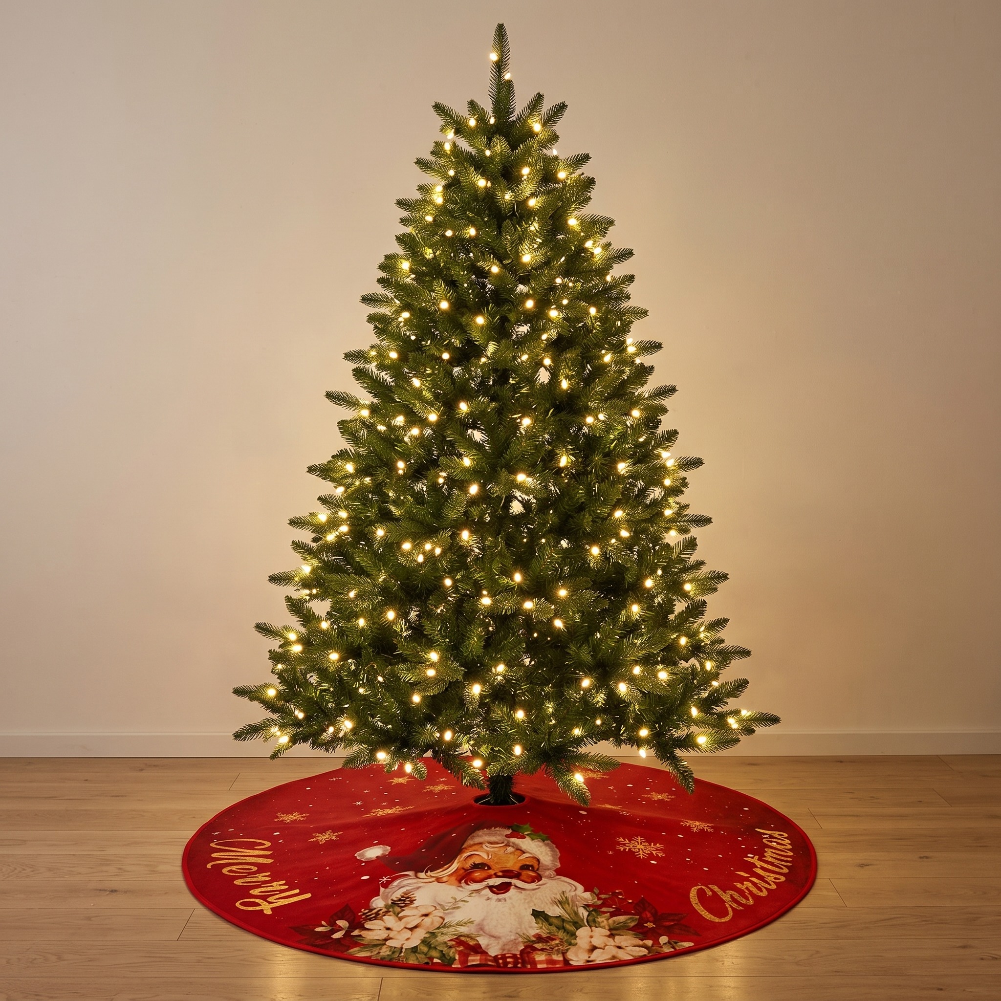 Christmas Tree Skirt with Vintage Santa Print, photo 3 of 5
