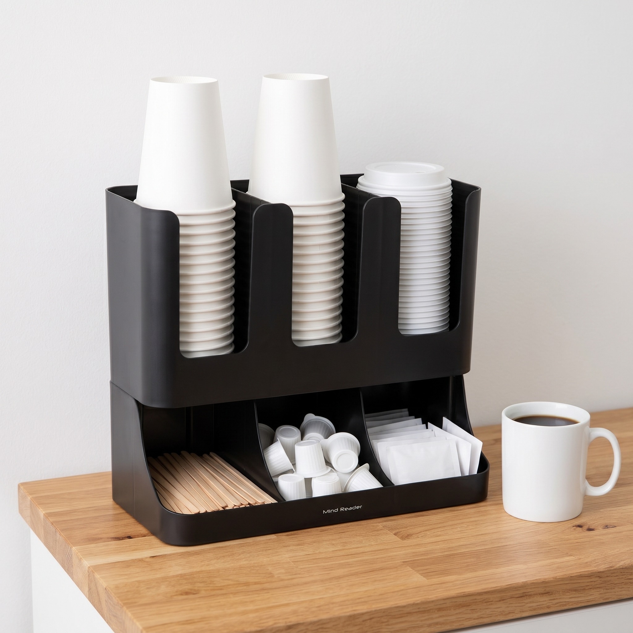 6-Compartment Cup and Condiment Organizer, Black, photo 1 of 5