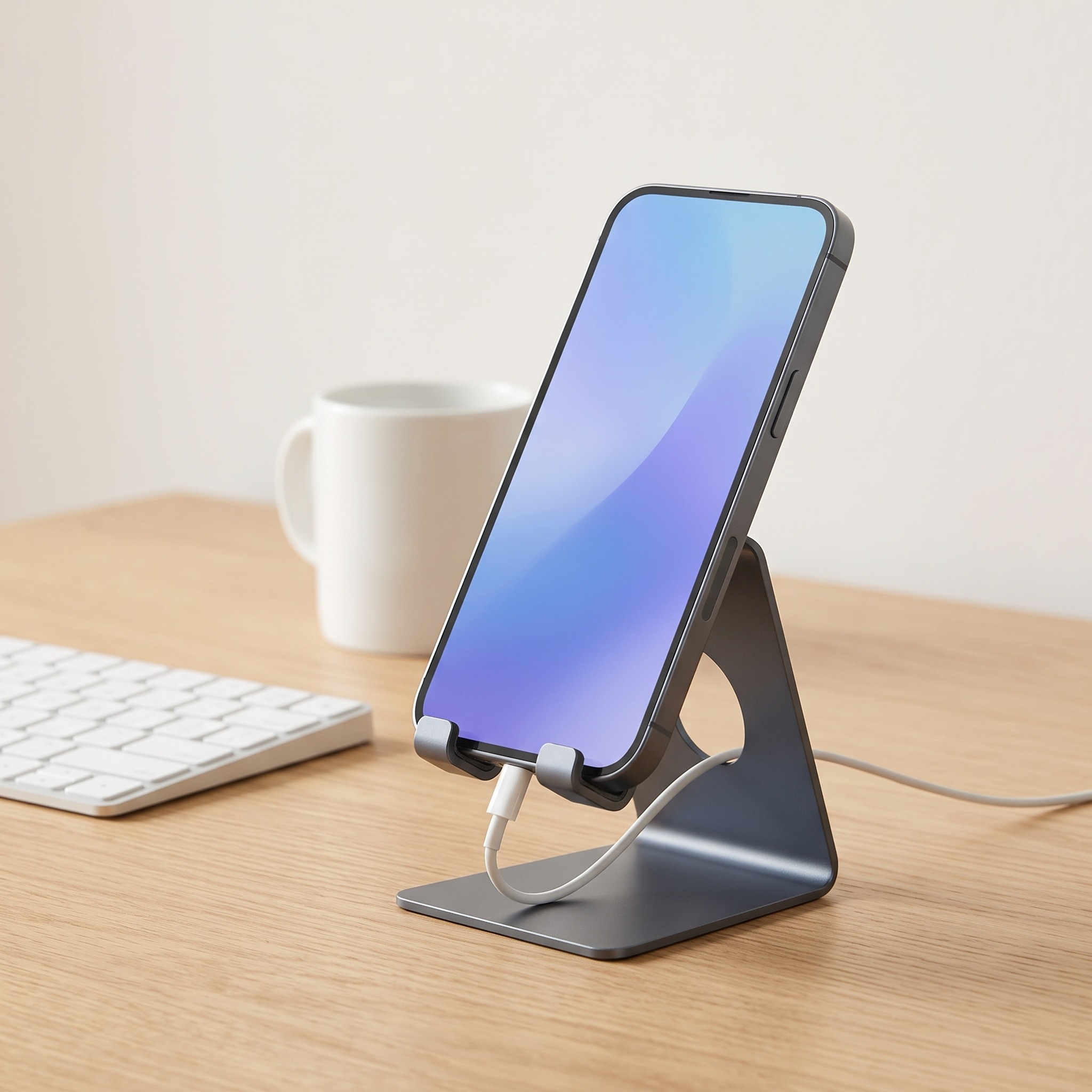 Desktop Phone Stand with Cable Opening — Gray, photo 7 of 9
