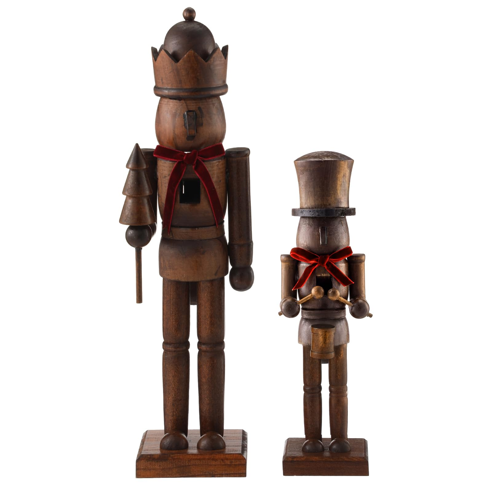 Wooden Nutcracker Duo with Velvet Bows, photo 4 of 7