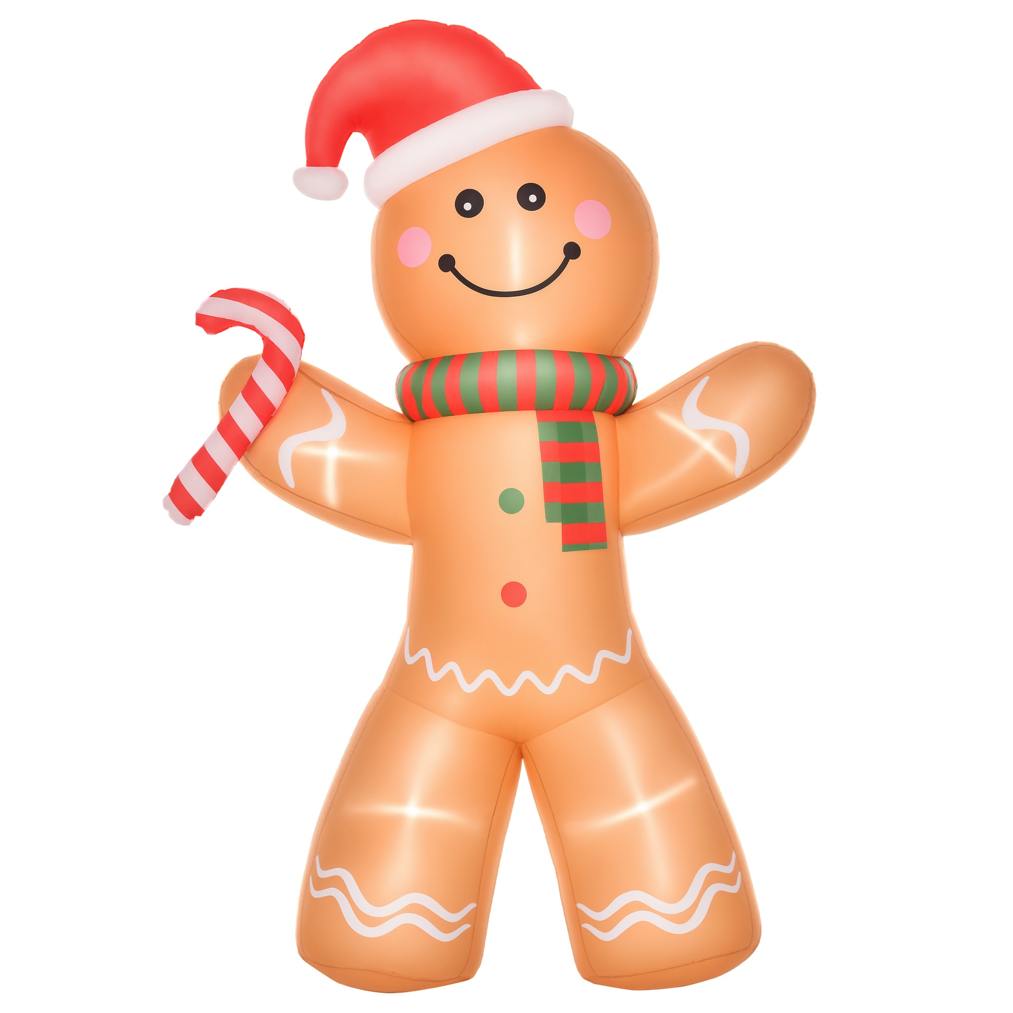 8 ft Gingerbread Man Inflatable with LEDs, Brown, photo 3 of 5
