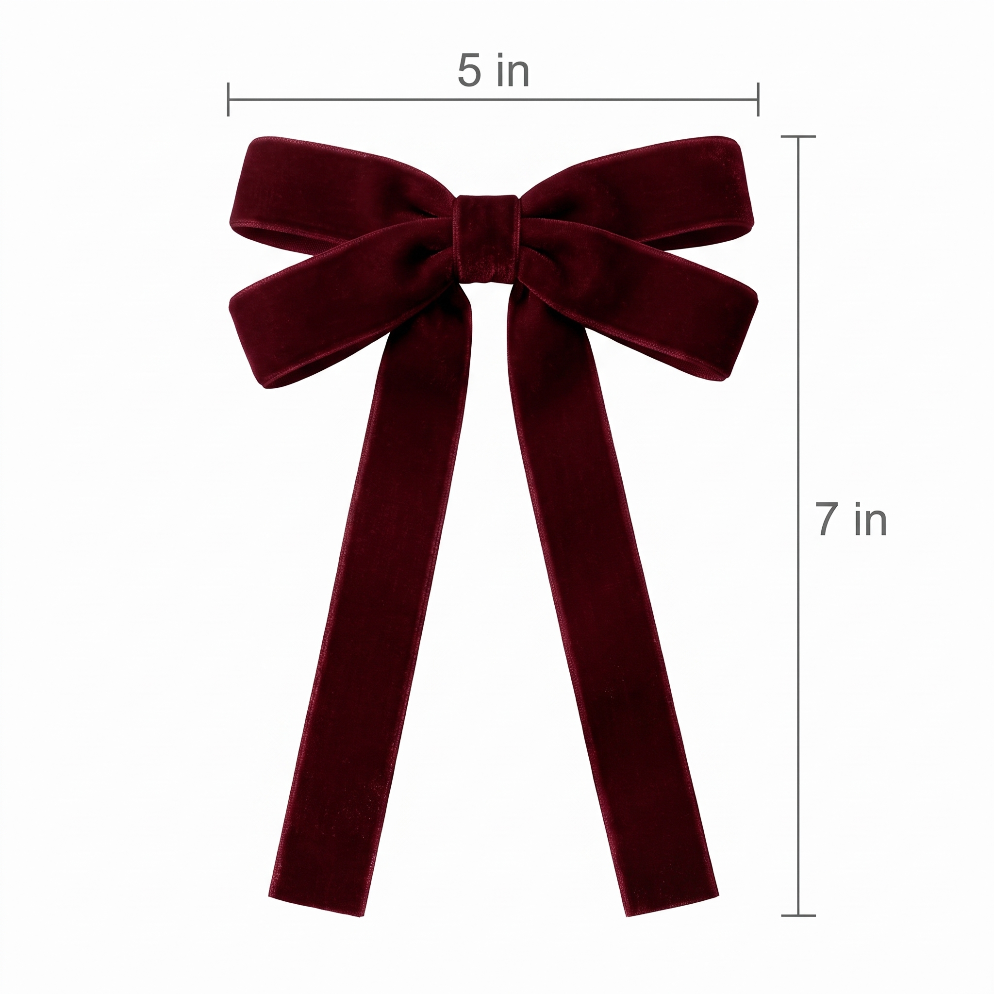 24 Velvet Christmas Tree Bows, Burgundy, photo 2 of 5