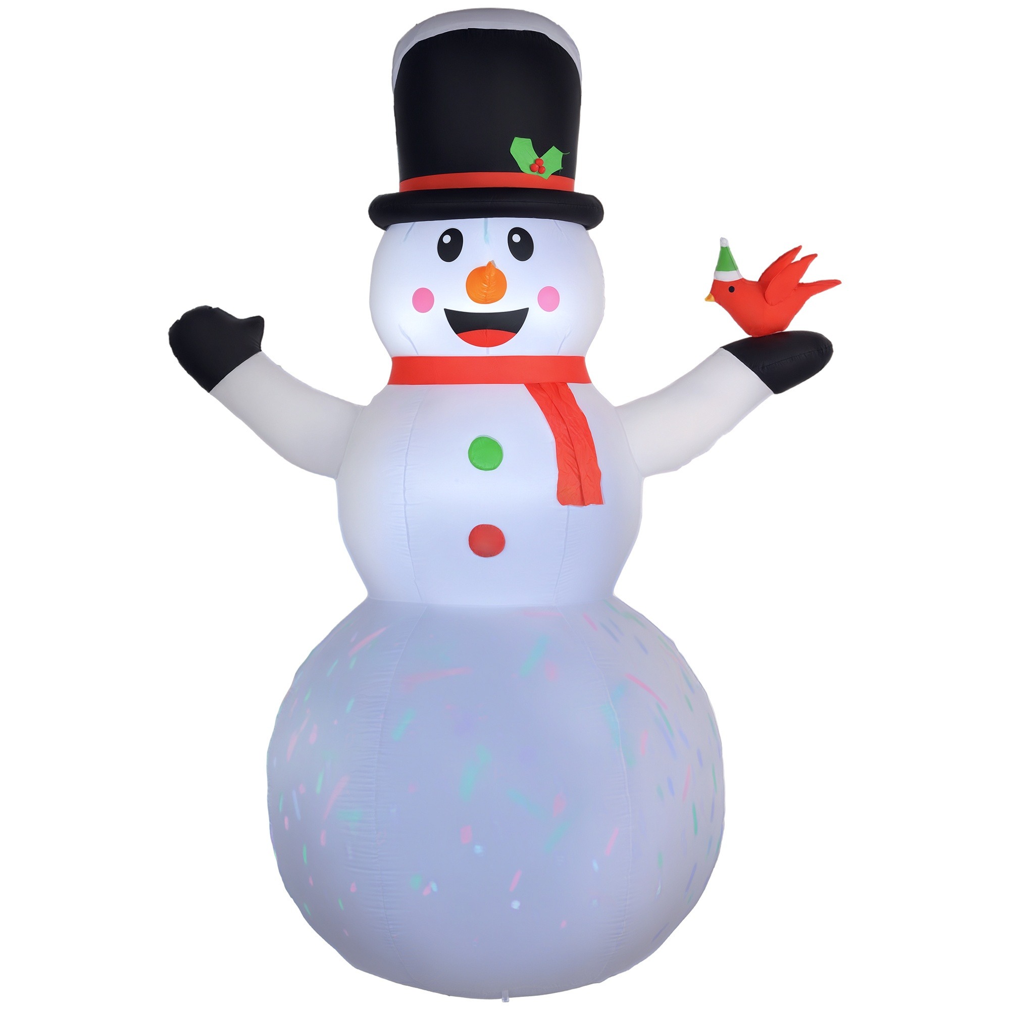 12 ft Snowman Inflatable with Rotating LED Lights, White, photo 4 of 5