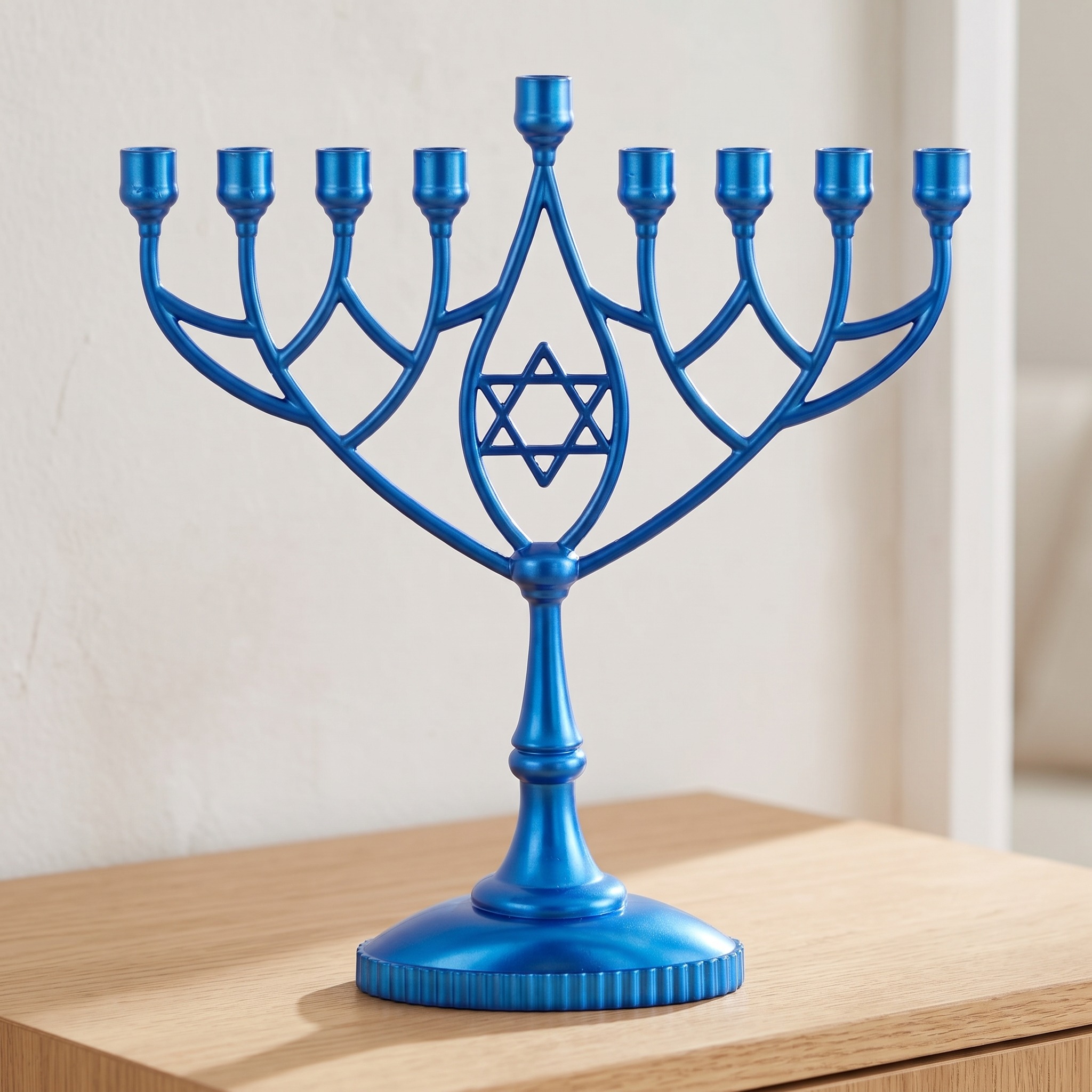 Hanukkah Menorah with Geometric Branches, photo 5 of 7