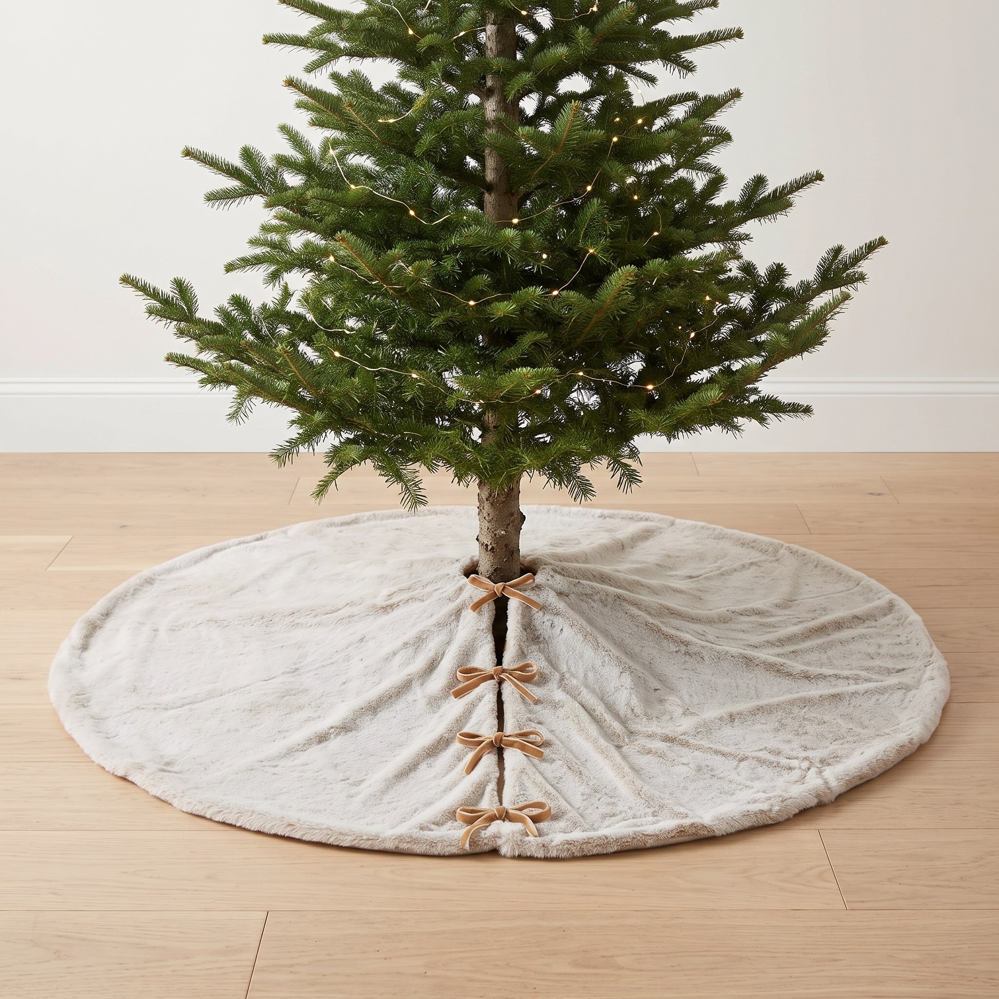 Christmas Tree Skirt with Reversible Faux Fur — Milk Coffee Brown, 60 in, photo 9 of 10