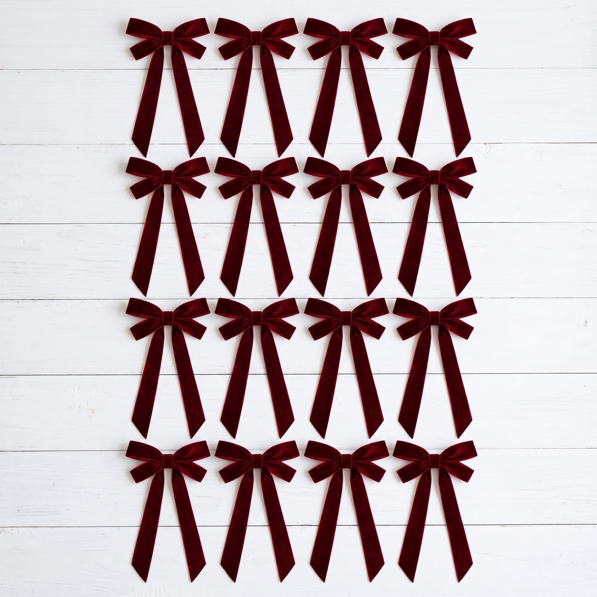 16 Christmas Bows with Layered Velvet Loops, Burgundy, photo 3 of 5