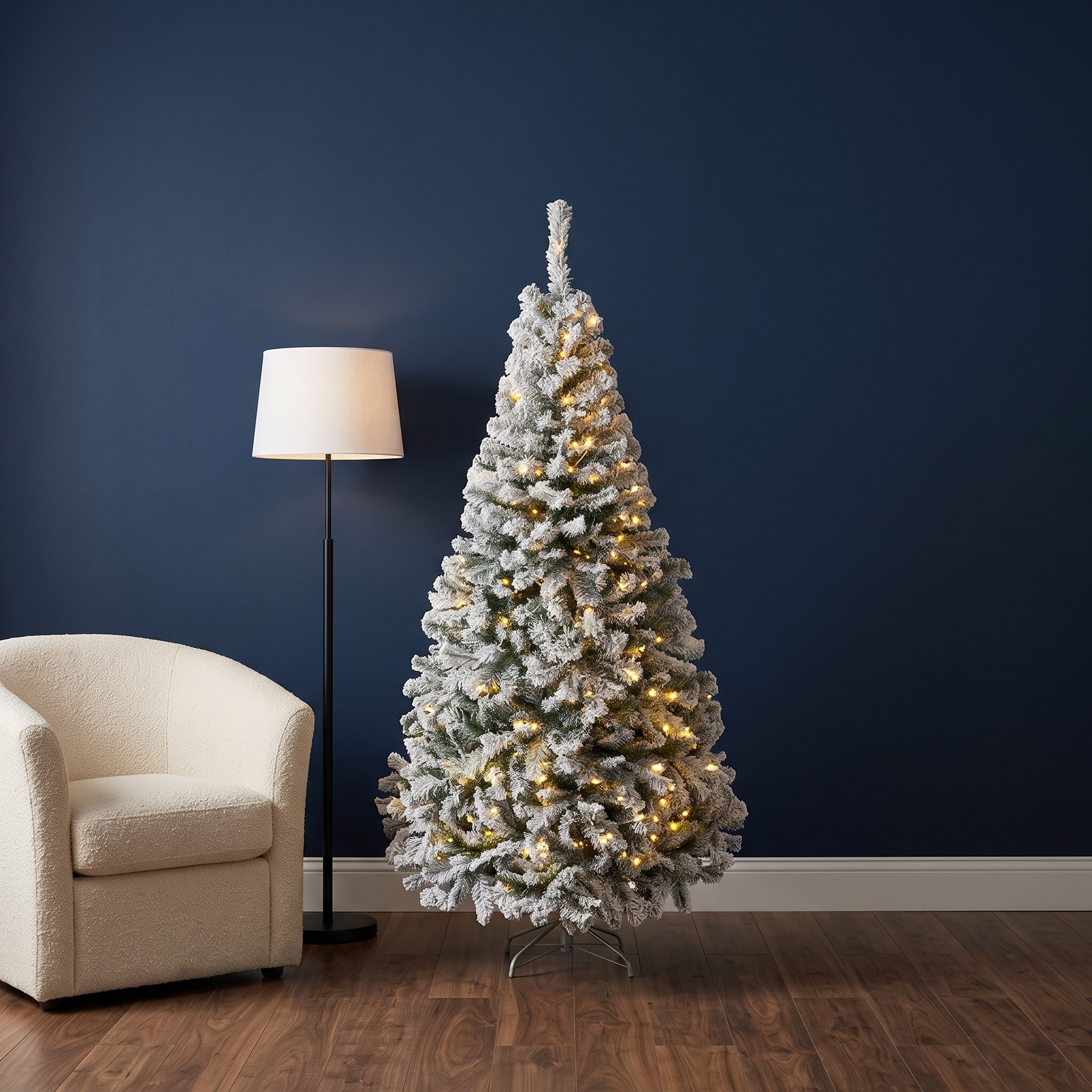 Christmas Tree with Flocked Branches and Warm LEDs — 6 ft, photo 6 of 9